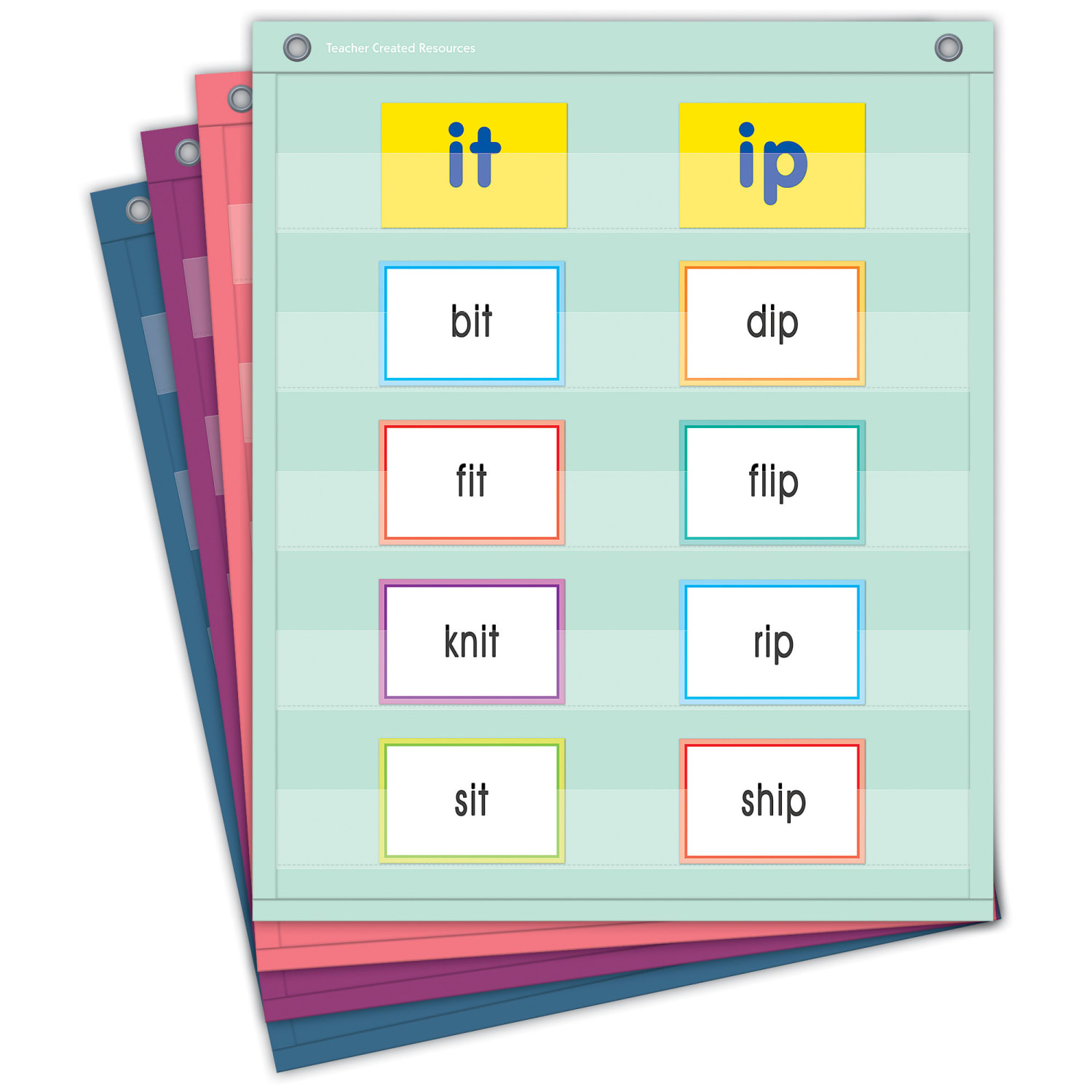 Teacher Created Resources Oh Happy Day Magnetic Mini Pocket Charts, 14in x 17in, Set Of 4