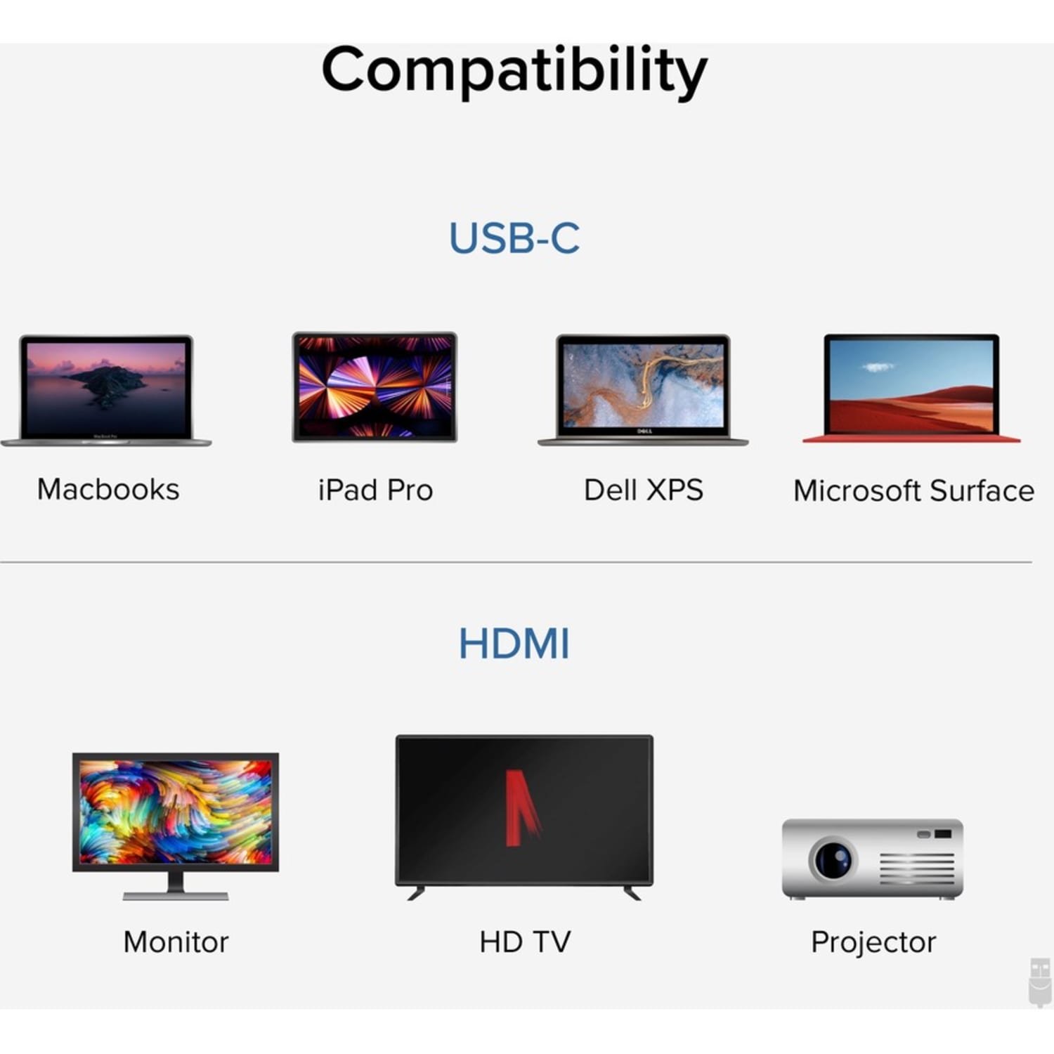 Plugable USB C to HDMI adapter, HDMI 2.0, USB4 / Thunderbolt Adapter for 4K Monitor up to 4K 60Hz - Phone 15+, iPad Pro, Macbook Pro, Dell XPS, Surface Laptop, Lenovo Flex 5, HP Elite Folio - Driverless - Image 5