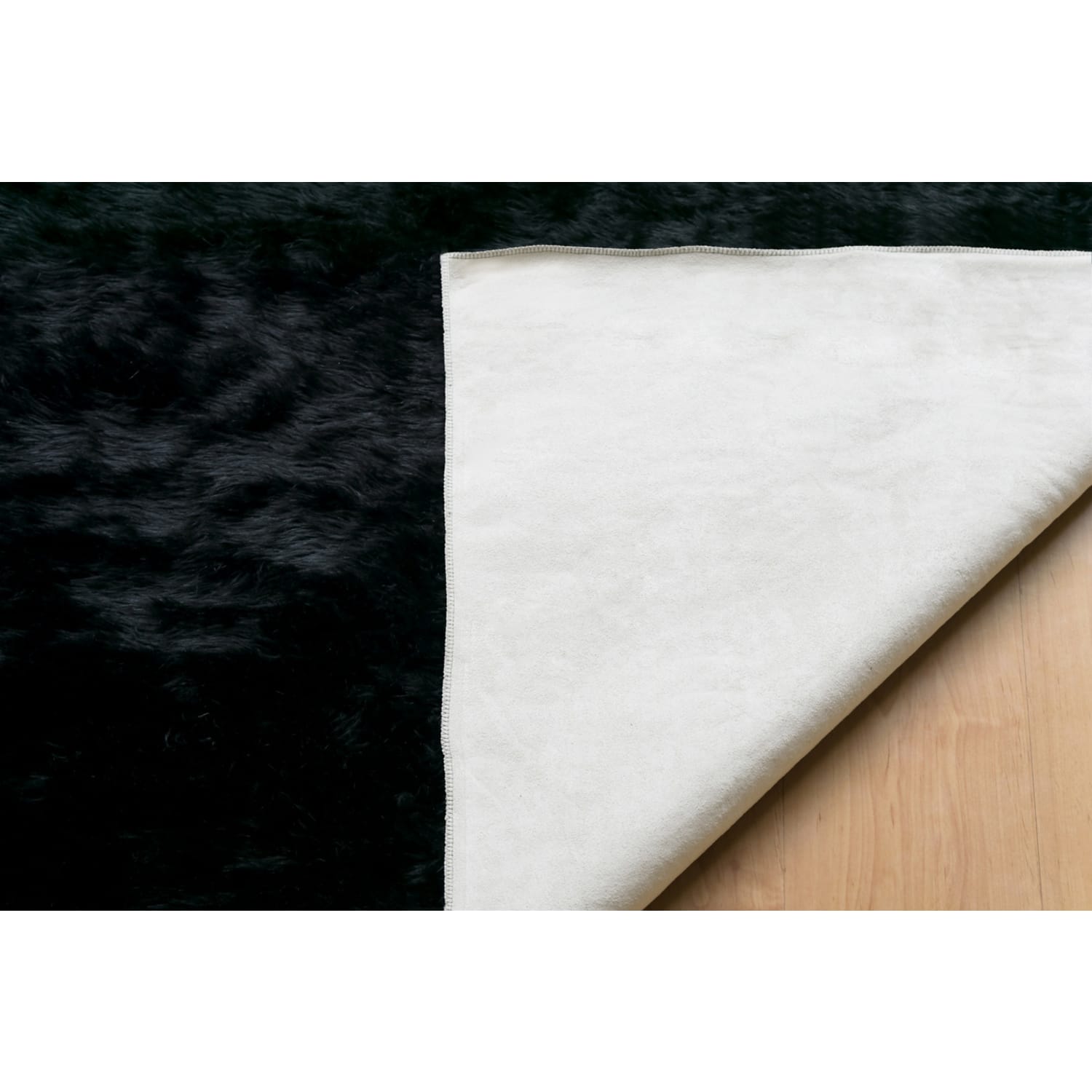 Glamour Home Aileen Faux Fur Rug, 96in, Black - Image 4