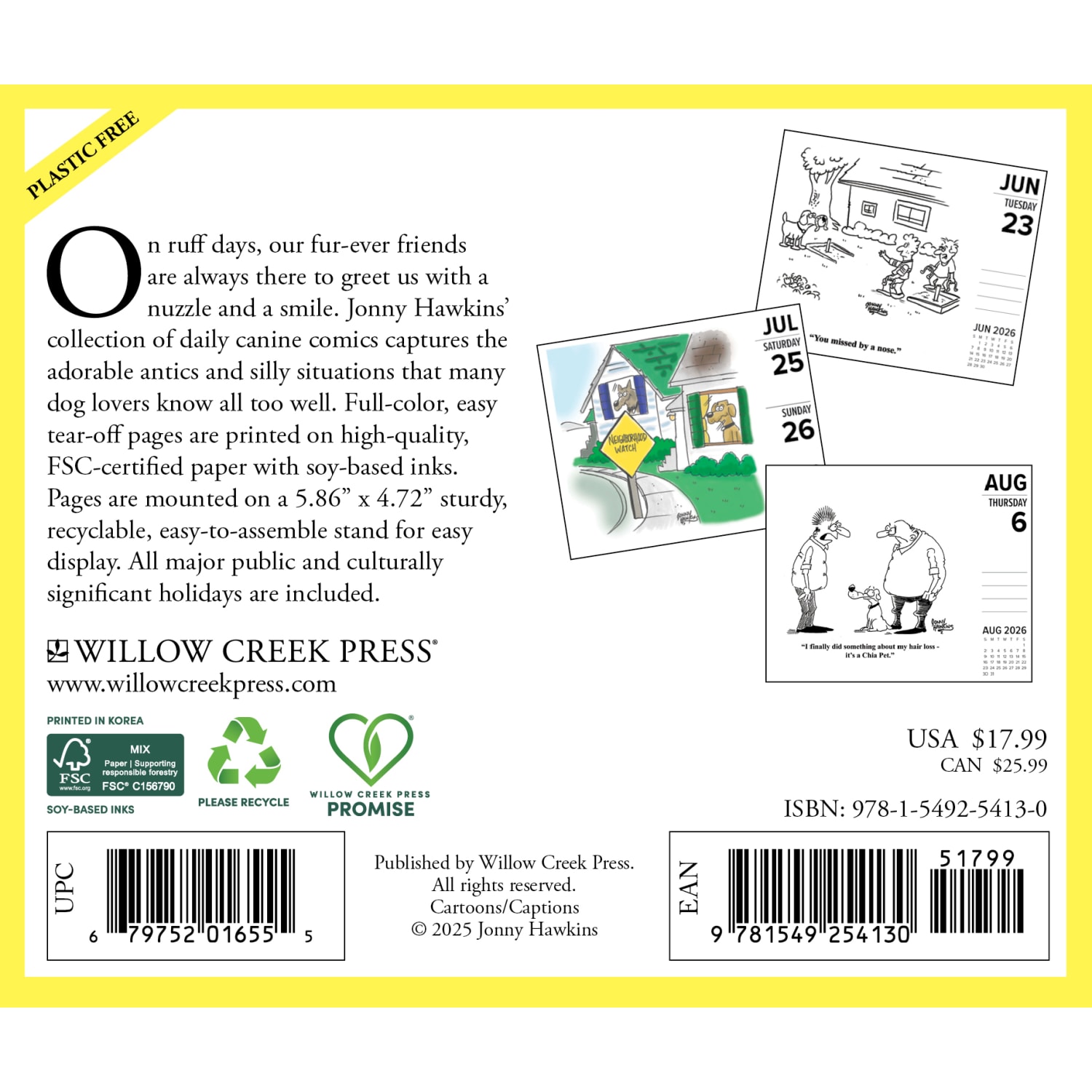 2026 Willow Creek Press Page-A-Day Daily Desk Calendar, 6-1/4in x 5-1/2in, Dog Cartoon-a-Day by Jonny Hawkins, January To December, 54130 - Image 6