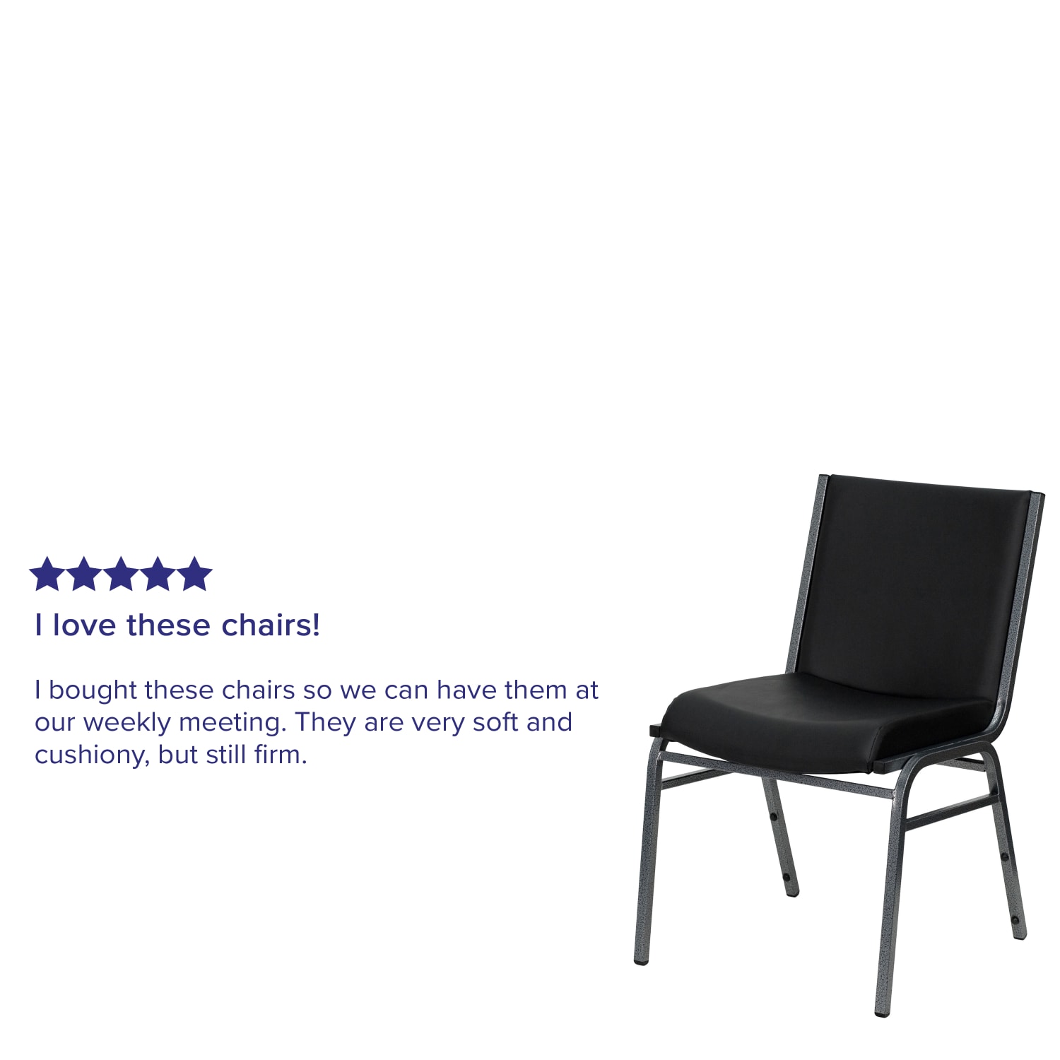 Flash Furniture HERCULES Series Heavy-Duty Stack Chair, Black/Silver Vein - Image 5