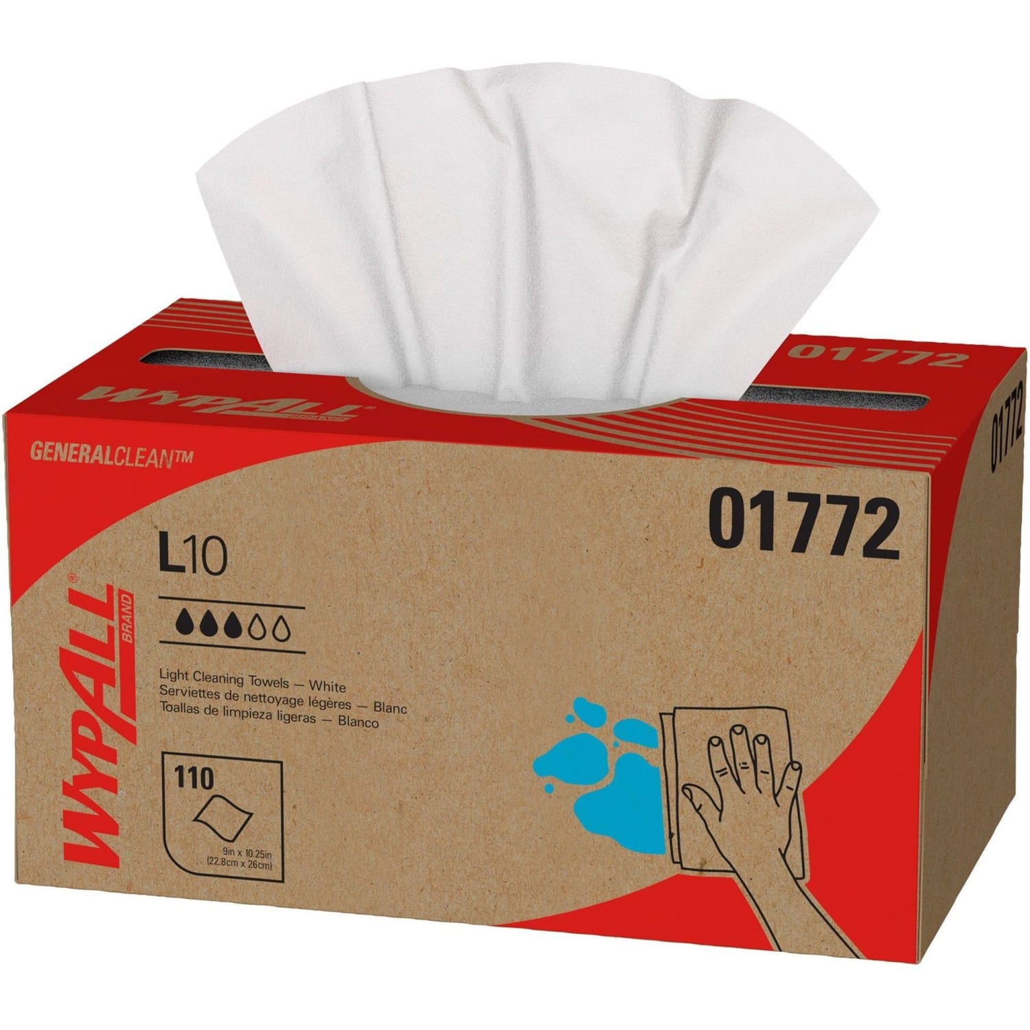 WypAll L10 - Cleaning wipes - HYDROKNIT - 110 sheets - white - pack of 18 - Image 3