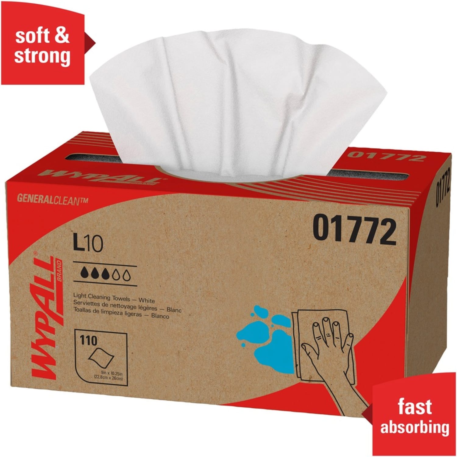 WypAll L10 - Cleaning wipes - HYDROKNIT - 110 sheets - white - pack of 18 - Image 6