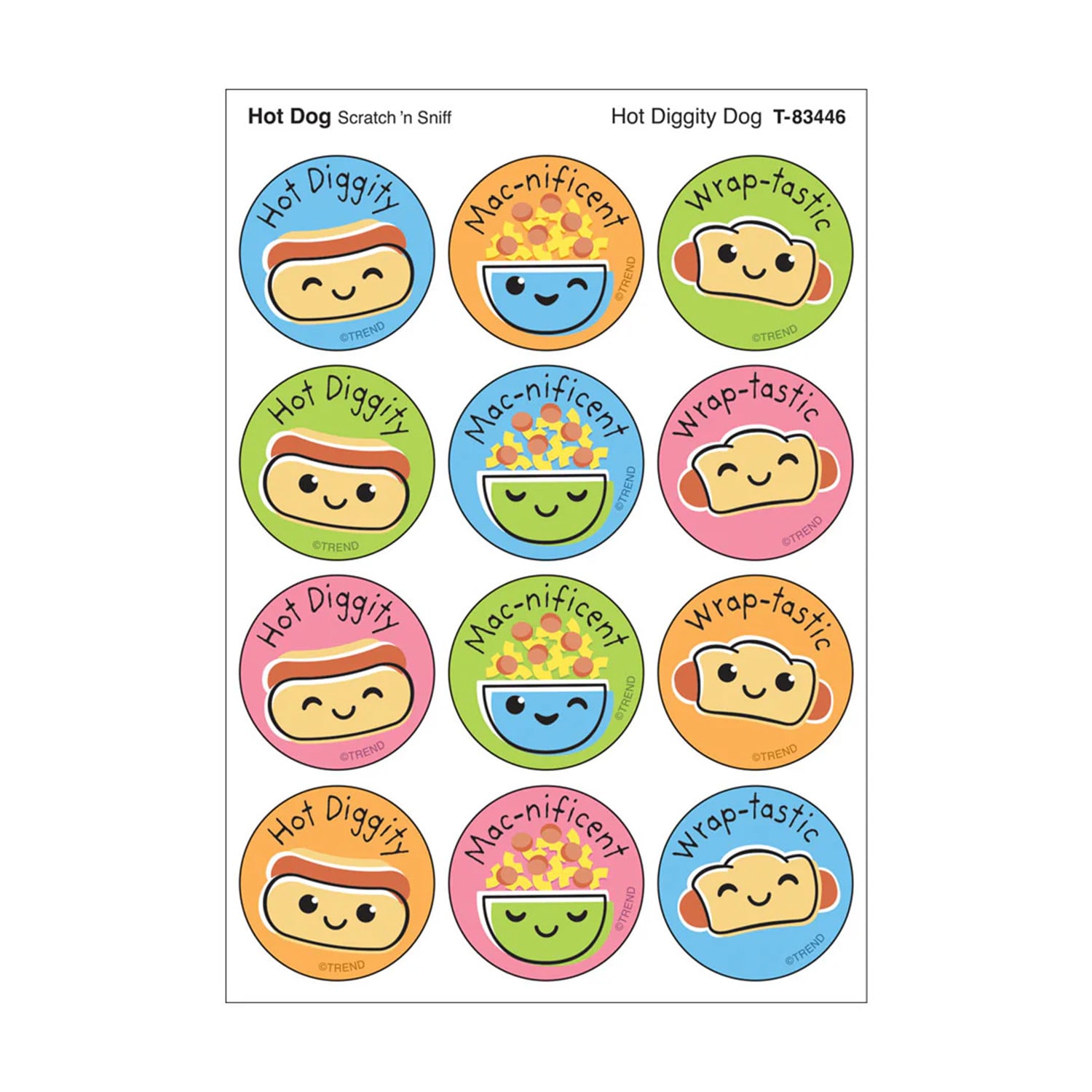 TREND Stinky Stickers, Hot Diggity Dog, Hot Dog scent, 48 Per Pack, Set Of 6 Packs - Image 3