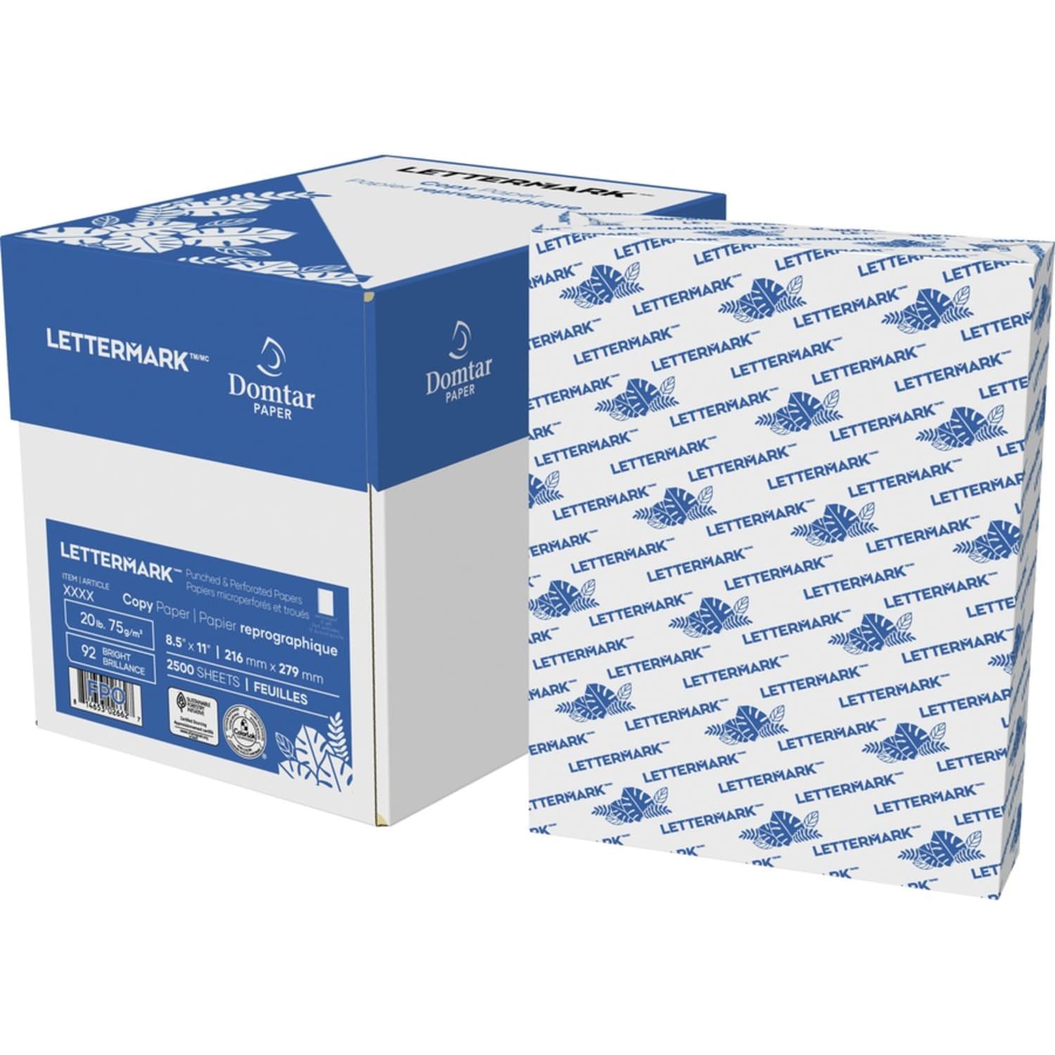 Lettermark Punched & Perforated Copy Paper, 5 Reams, White, Letter (8 1/2in x 11in), 2500 Sheets Total, 24 lb, 92 Brightness, 500 Sheets Per Ream - Image 3