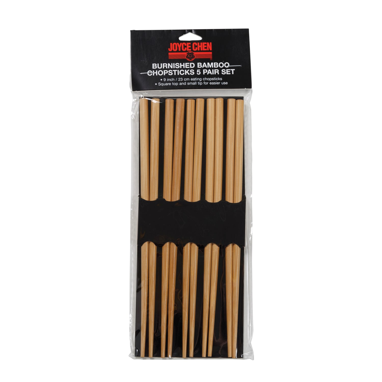 Joyce Chen Reusable Burnished Bamboo Chopsticks, 9inH x 1/4inW x 1/4inD, Pack Of 5 Pairs - Image 5