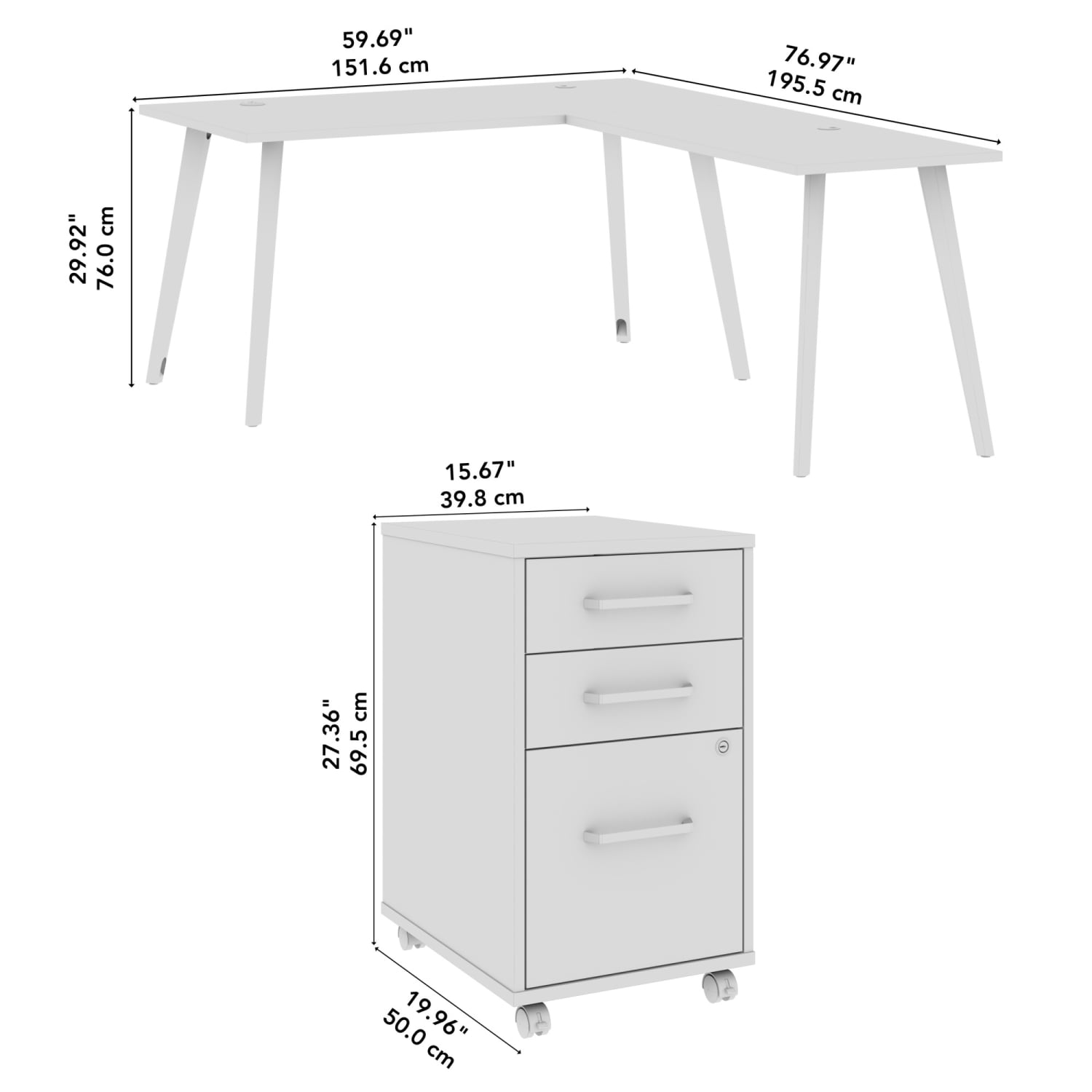 WorkPro Motiva 60inW Modern L Shaped Office Desk With Rolling File Cabinet, Modern Hickory, Standard Delivery - Image 5