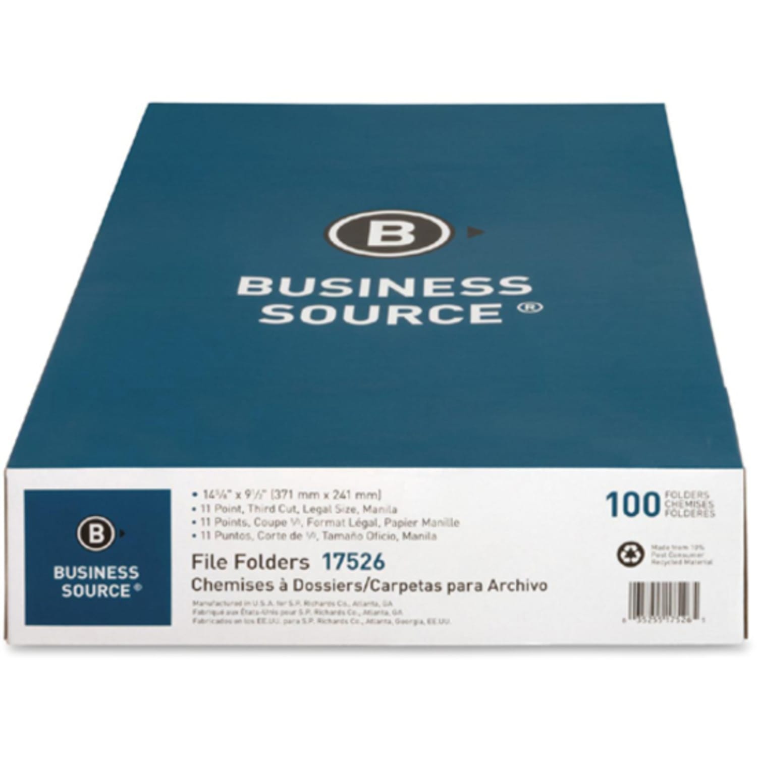 Business Source 1/3 Cut 1-ply Top Tab Manila Folders - Legal - 8 1/2inx14in Sheet Size - 3/4in Expansion - 17526 - Image 5