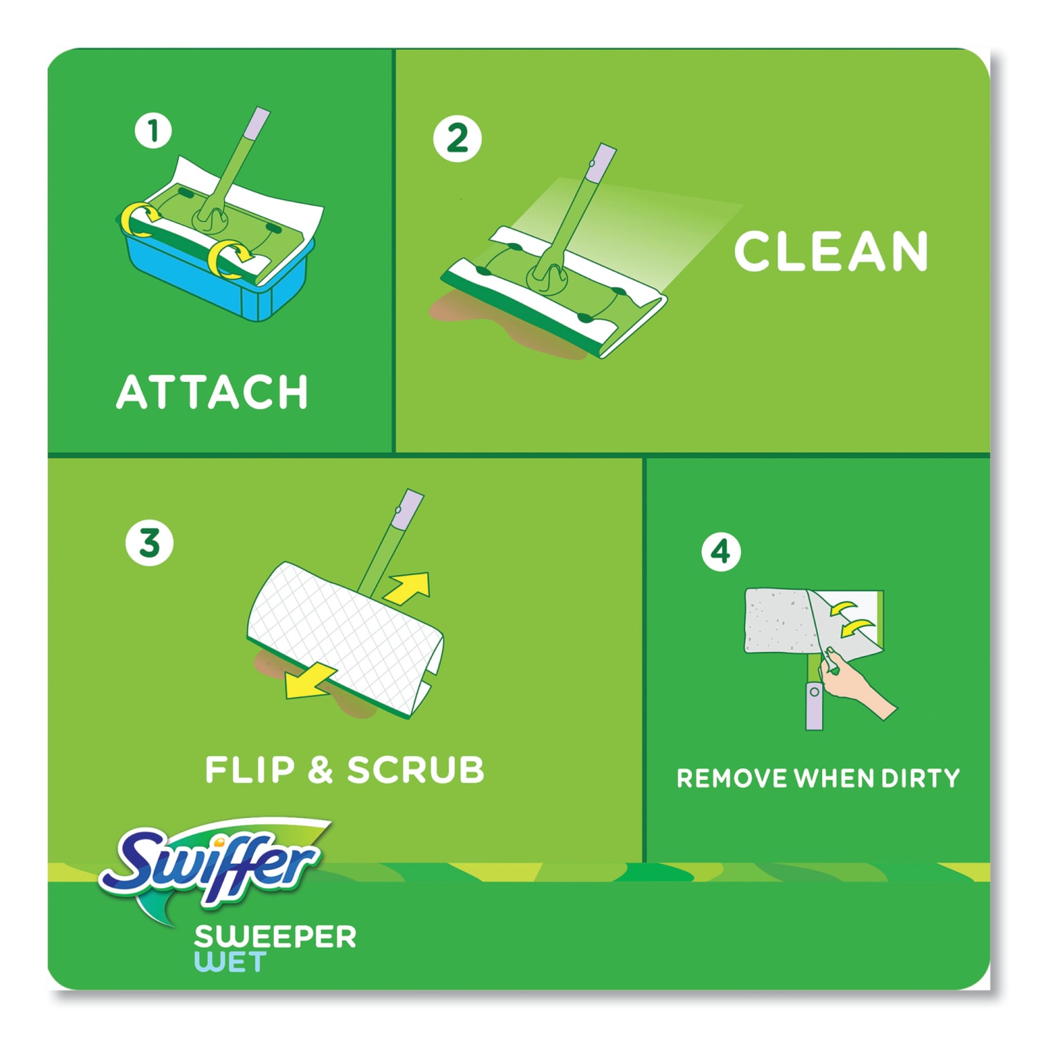 Swiffer Wet Refill Cloths, 10in x 8in, Lavender Vanilla And Comfort, White, Carton Of 36 Cloths - Image 3