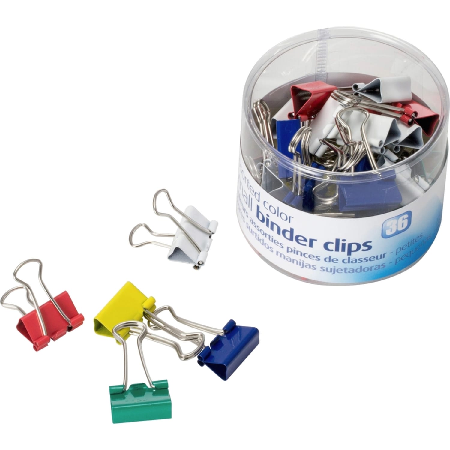 OIC Binder Clips Tub, Small Clips, 3/4in, Assorted Colors, Pack Of 36 - Image 4