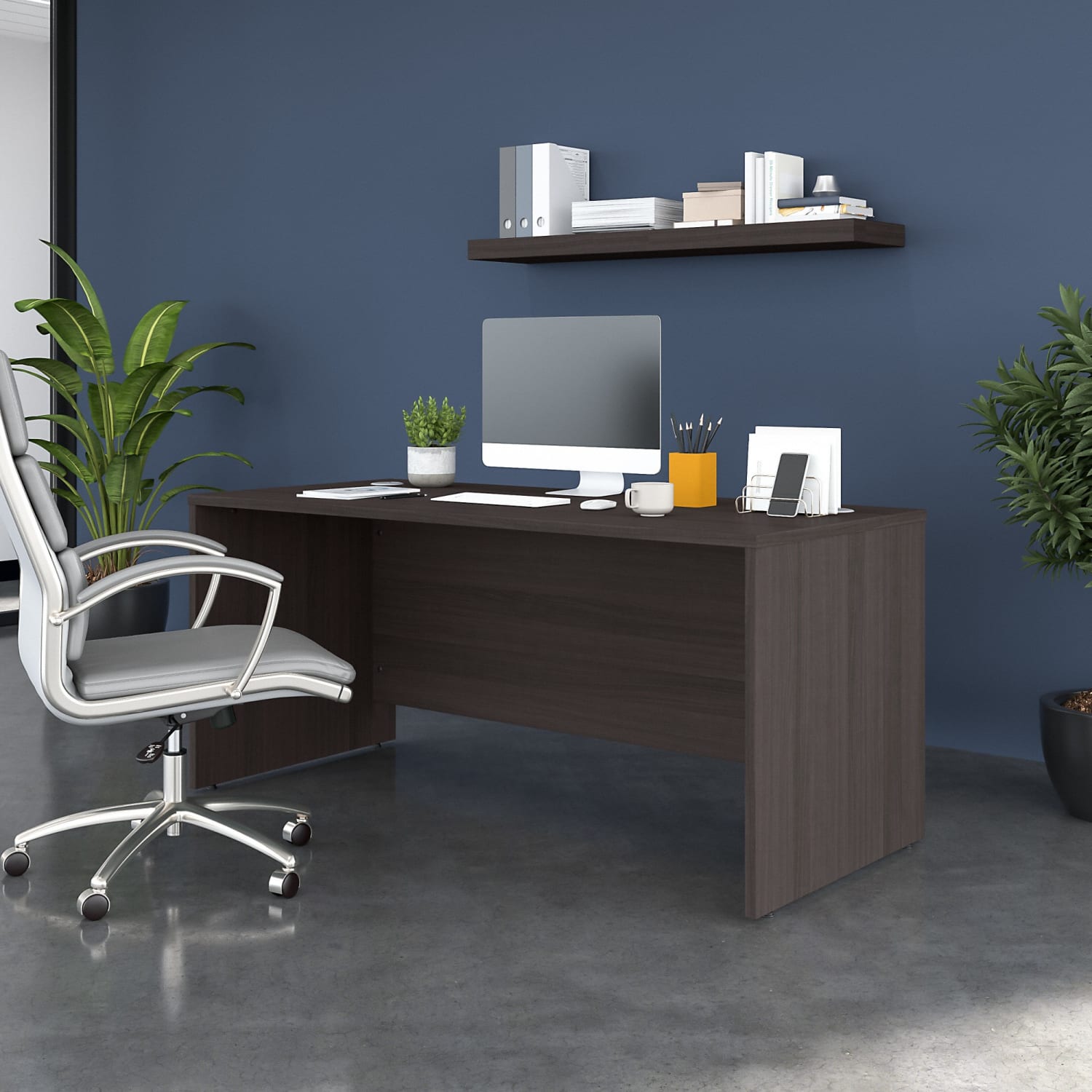 Bush Business Furniture Studio C 66inW Office Computer Desk, Storm Gray, Standard Delivery - Image 3