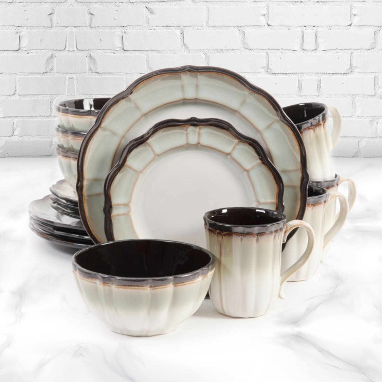 Gibson Elite Mableton 16-Piece Dinnerware Set, Multicolor - Image 6