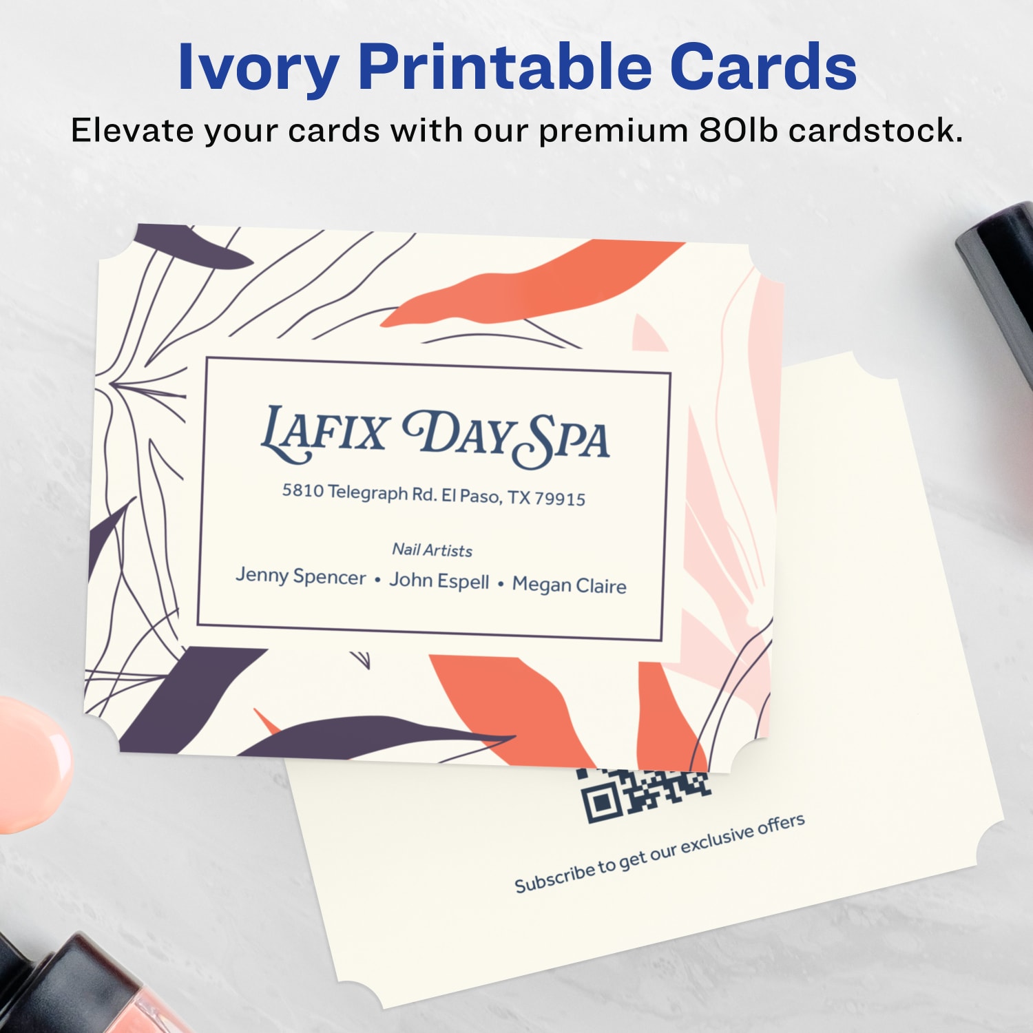 Avery Printable Postcards With Sure Feed Technology, 95278-MIC25, Rectangle Scalloped, 4.25in x 5.5in, Matte Ivory, Pack Of 50 - Image 3