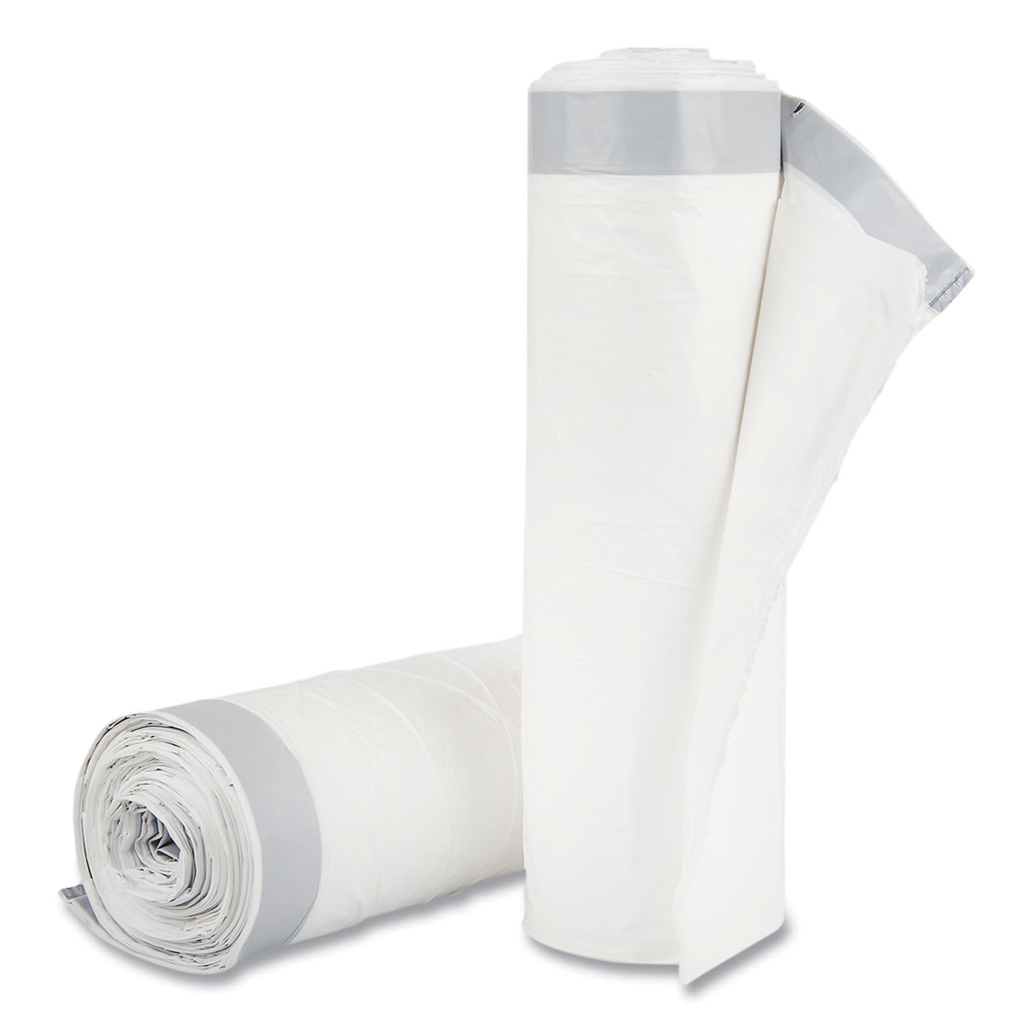 Inteplast Group Draw-Tuff Institutional Draw-Tape Can Liners, Drawstring, 55 gal, 1.9 mil, 42.5in x 35.5in, Natural, 10 Bags/Roll, 5 Rolls/CT - Image 3