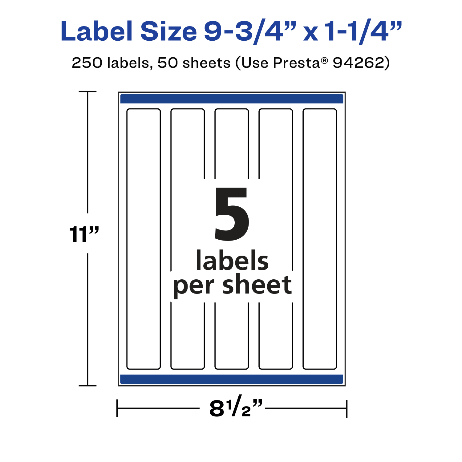 Avery Permanent Labels With Sure Feed, 94262-WMP50, Rectangle, 9-3/4in x 1-1/4in, White, Pack Of 250 - Image 6