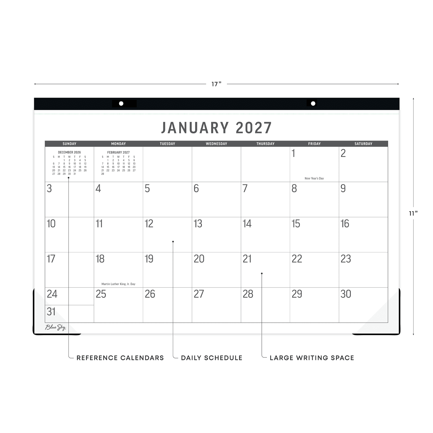 2027 Large Print Standard Monthly Desk Pad Calendar 17x11 - Image 4