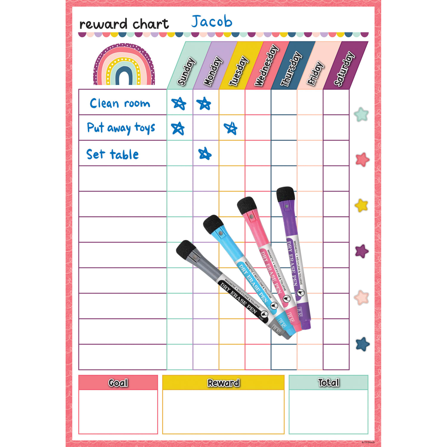 Teacher Created Resources Dry-Erase Magnetic Reward Chart, Oh Happy Day - Image 3