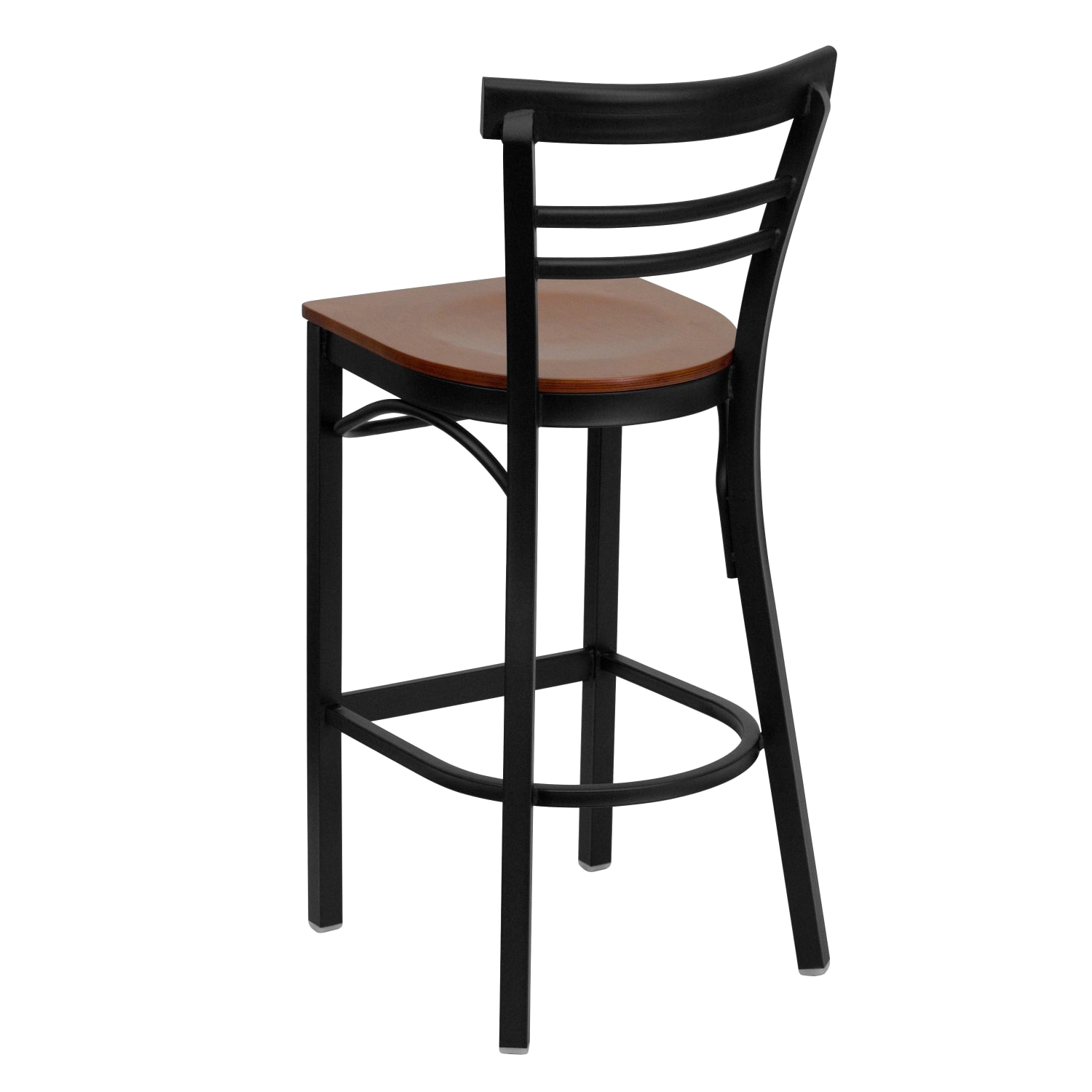 Flash Furniture 2-Slat Ladder Back Restaurant Bar Stool, Cherry/Black - Image 5