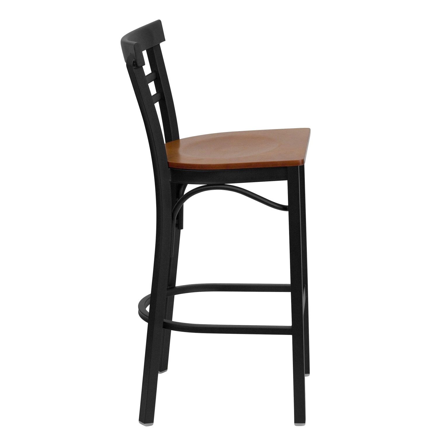 Flash Furniture 2-Slat Ladder Back Restaurant Bar Stool, Cherry/Black - Image 6