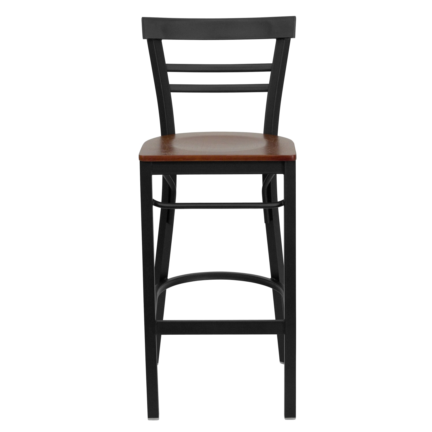 Flash Furniture 2-Slat Ladder Back Restaurant Bar Stool, Cherry/Black - Image 7