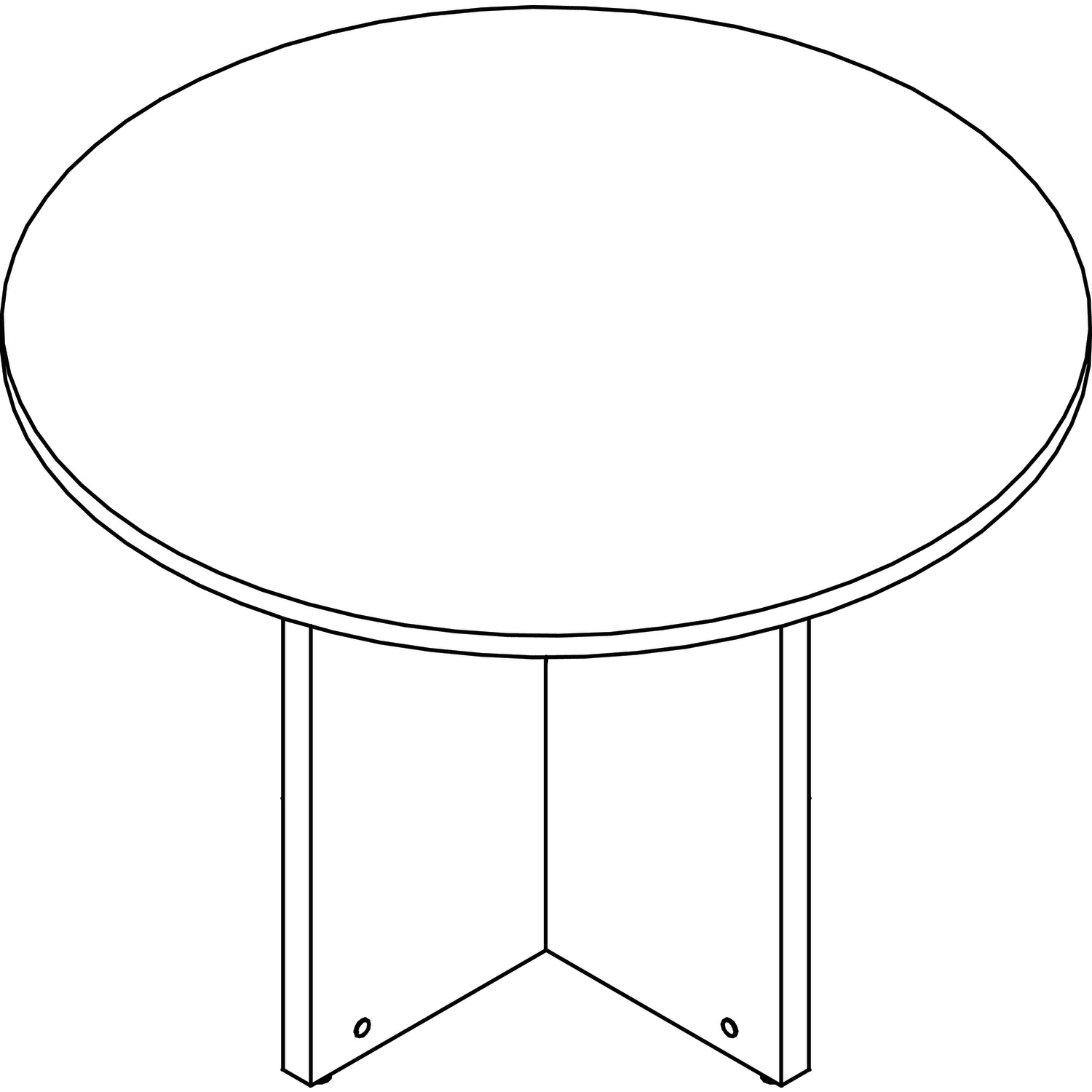 Lorell Prominence 2.0 Round Conference Table, 42inW, Mahogany - Image 4
