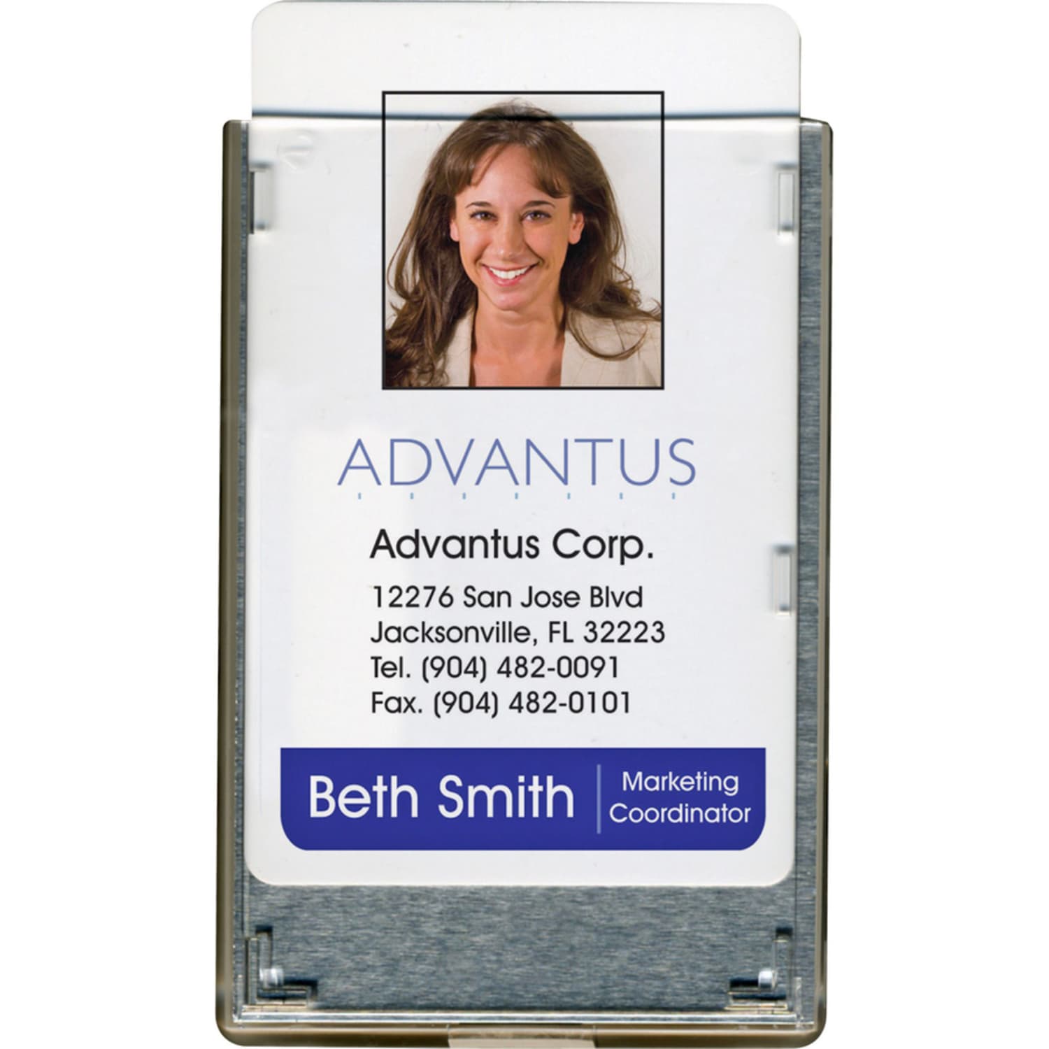 Advantus RFID Blocking Badge Holder - Support 2.13in x 3.38in Media - Vertical - Plastic - Black/Clear - 20 / Pack - Image 3