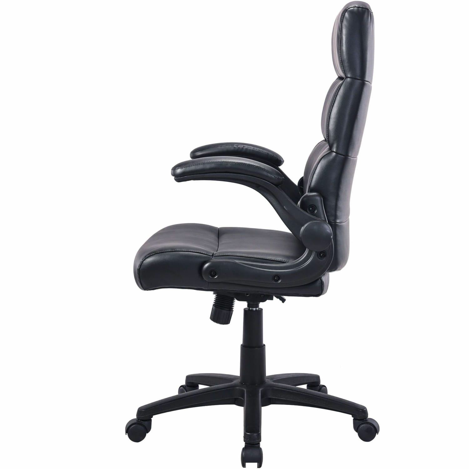 Lorell Colline Faux Leather High-Back Executive Office Chair With Flip Arms, Black - Image 5