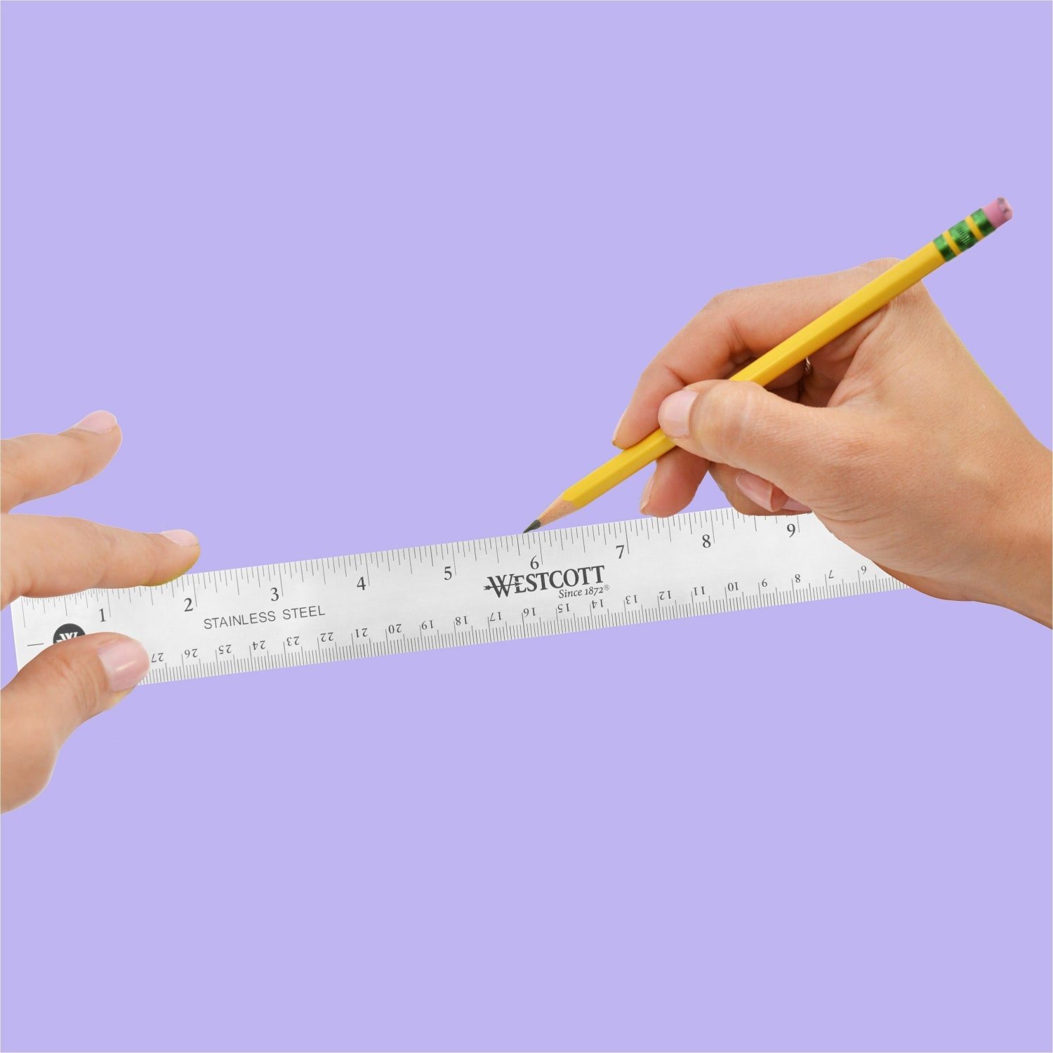 Westcott Stainless Steel Rulers, 12in L x 1in W, Stainless Steel, Pack Of 12 - Image 4