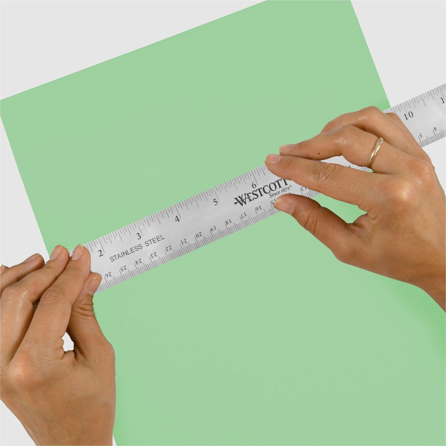 Westcott Stainless Steel Rulers, 12in L x 1in W, Stainless Steel, Pack Of 12 - Image 5