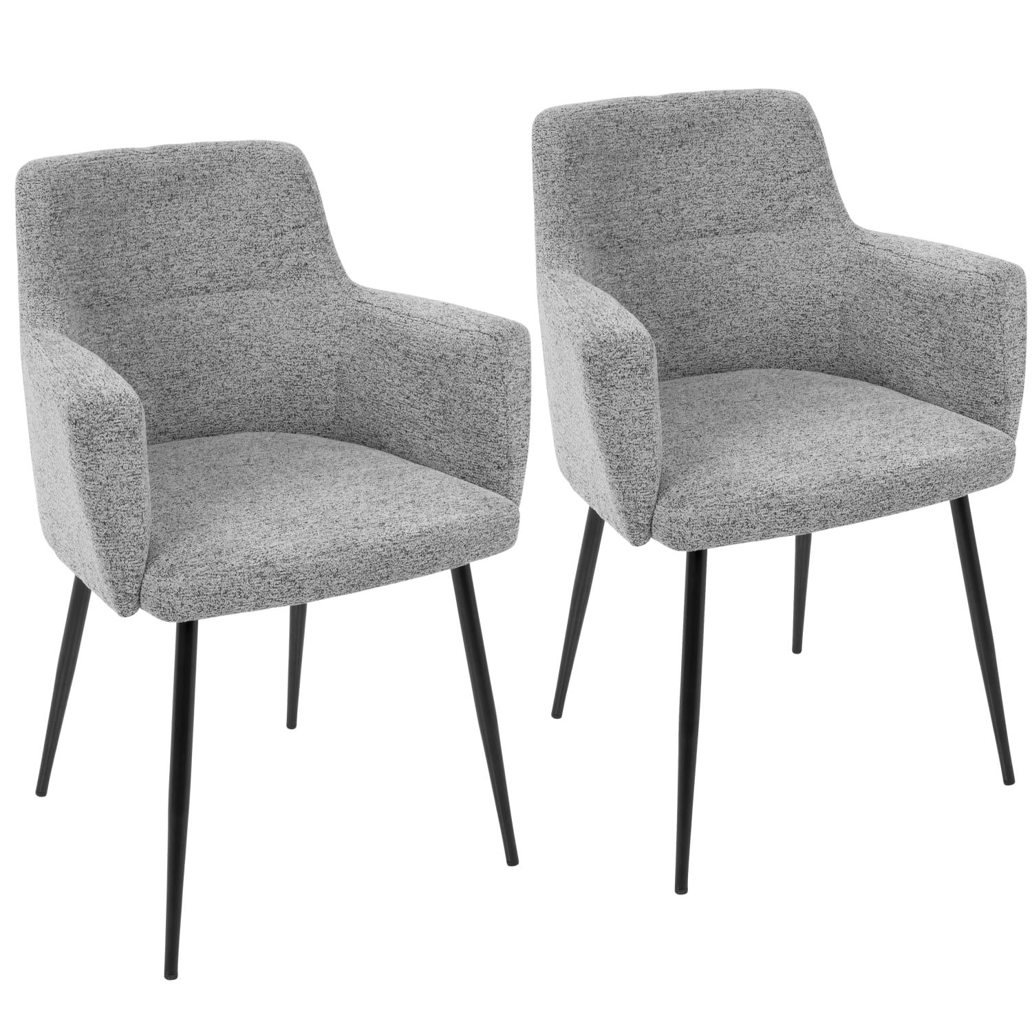 LumiSource Andrew Chairs, Black/Gray, Set Of 2 Chairs