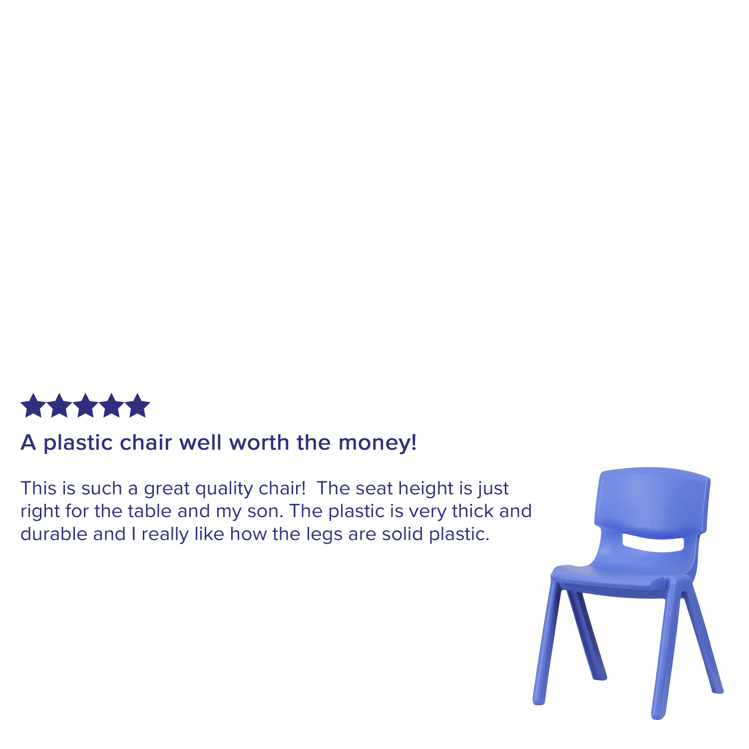 Flash Furniture Plastic Stackable School Chairs With 13-1/4in Seat Height, Blue, Set Of 2 Chairs - Image 6