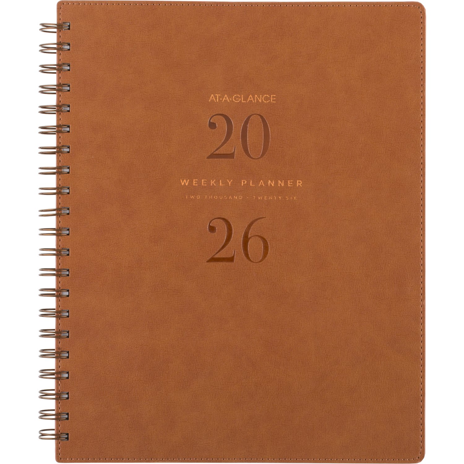 AT-A-GLANCE Signature Collection 2026 Weekly Monthly Planner, Brown, Large, 8 1/2in x 11in