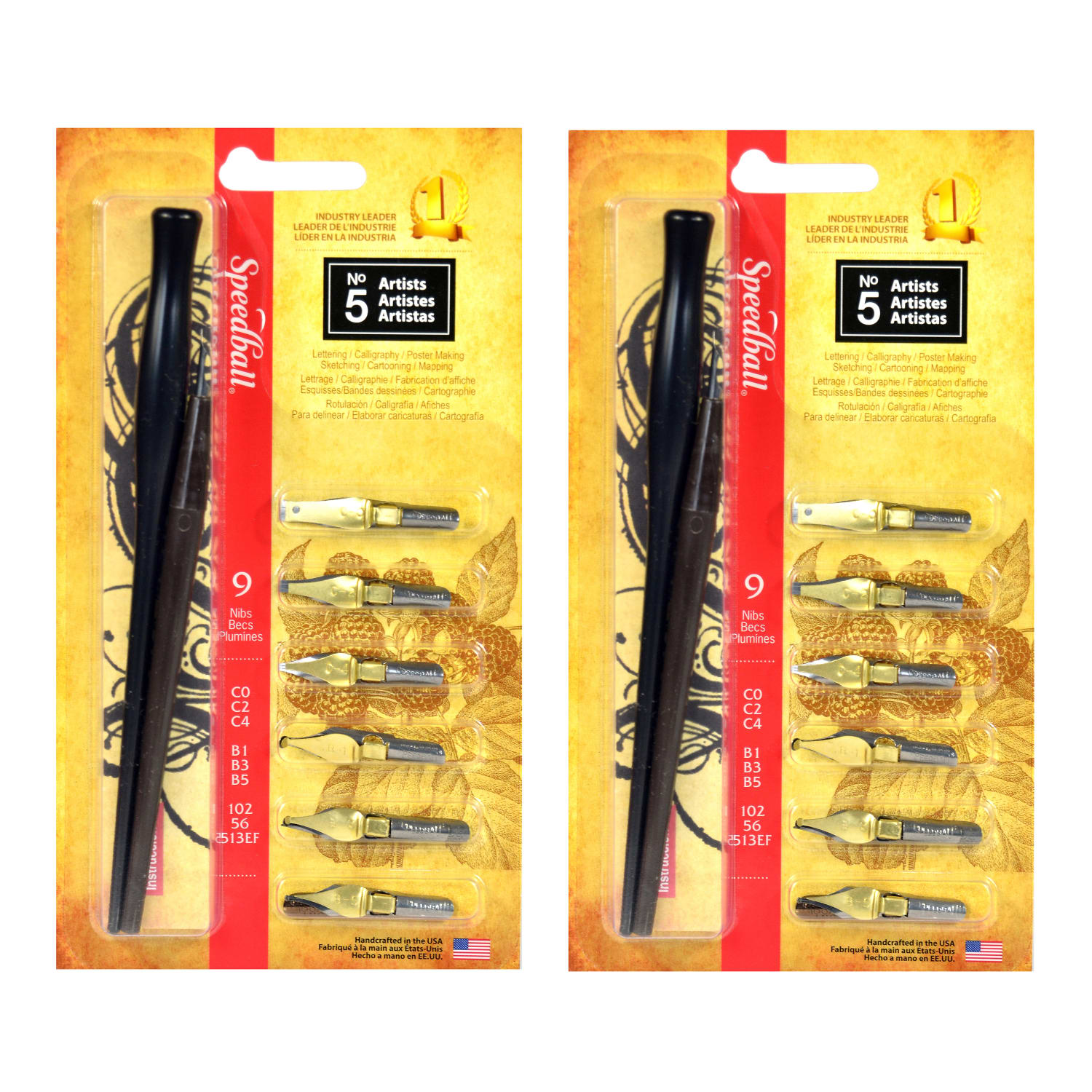Speedball Artists Pen Sets, 8 Pens Per Set, Pack Of 2 Sets