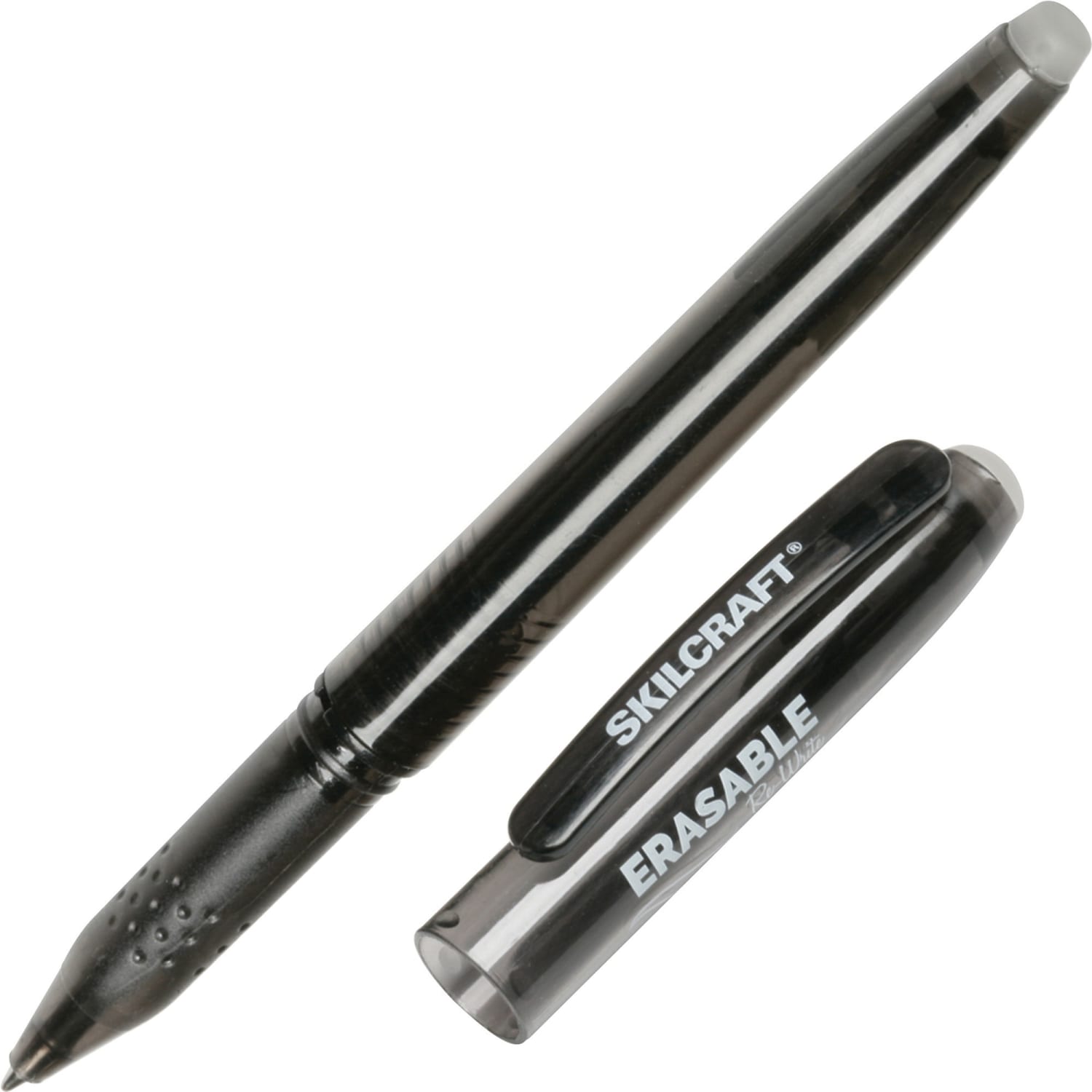 SKILCRAFT Erasable Gel Stick Pens, 0.7 mm, Translucent Barrel, Black Ink, 12 Pens Per Pack, Case Of 12 Packs - Image 3