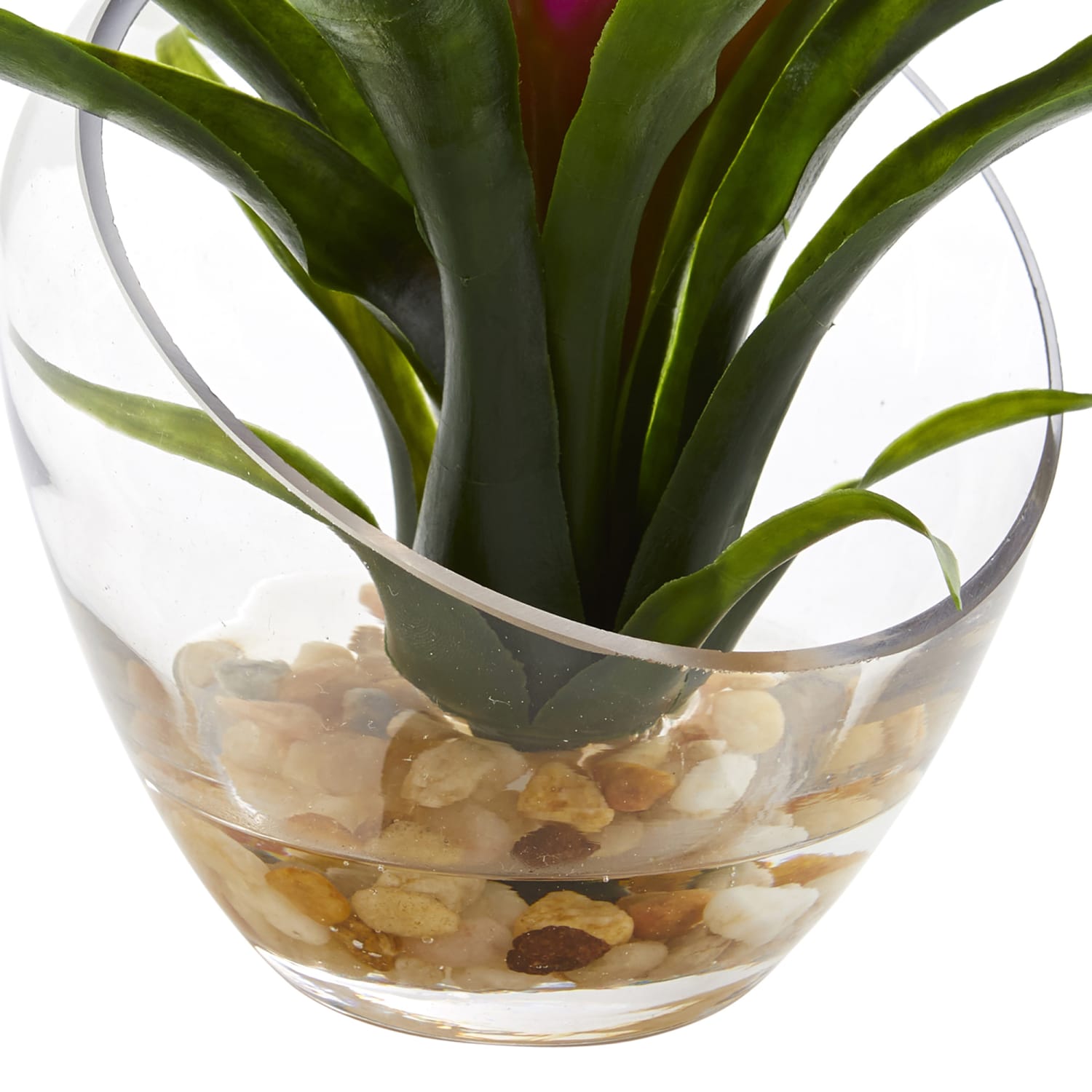 Nearly Natural Tropical Bromeliad 8inH Artificial Floral Arrangement With Angled Vase, 8inH x 6inW x 6inD, Purple - Image 4