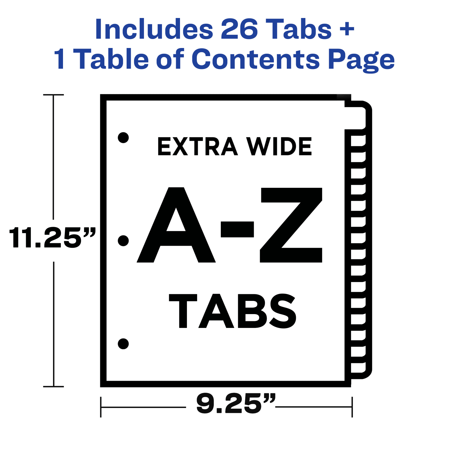 Avery Extra-Wide A-Z Tab With Customizable Table of Contents Dividers For 3 Ring Binders, 9-1/4in x 11in, 26 Tab, White, 1 Set - Image 4