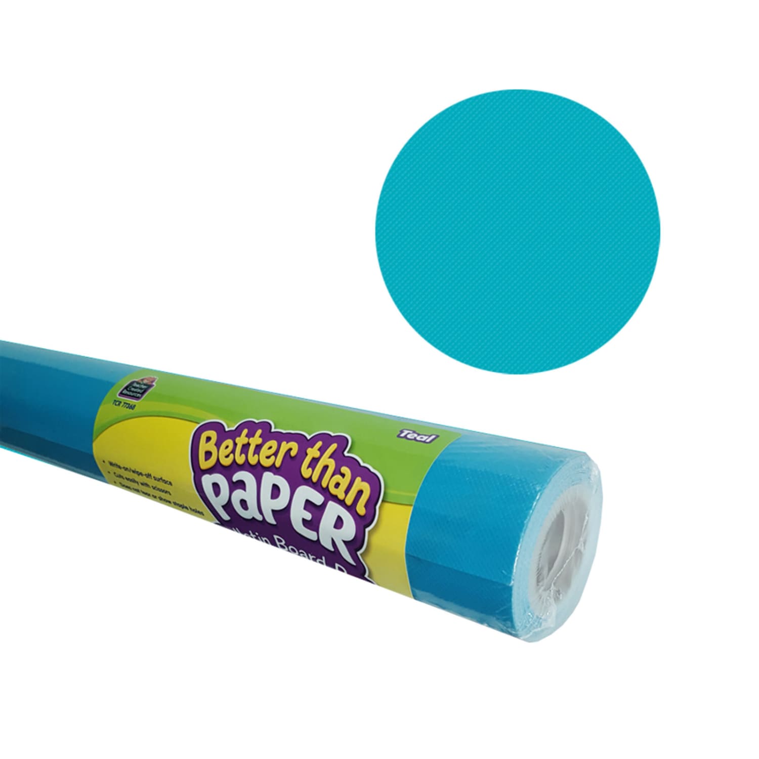 Teacher Created Resources Better Than Paper Bulletin Board Paper Rolls, 4ft x 12ft, Teal, Pack Of 4 Rolls - Image 3