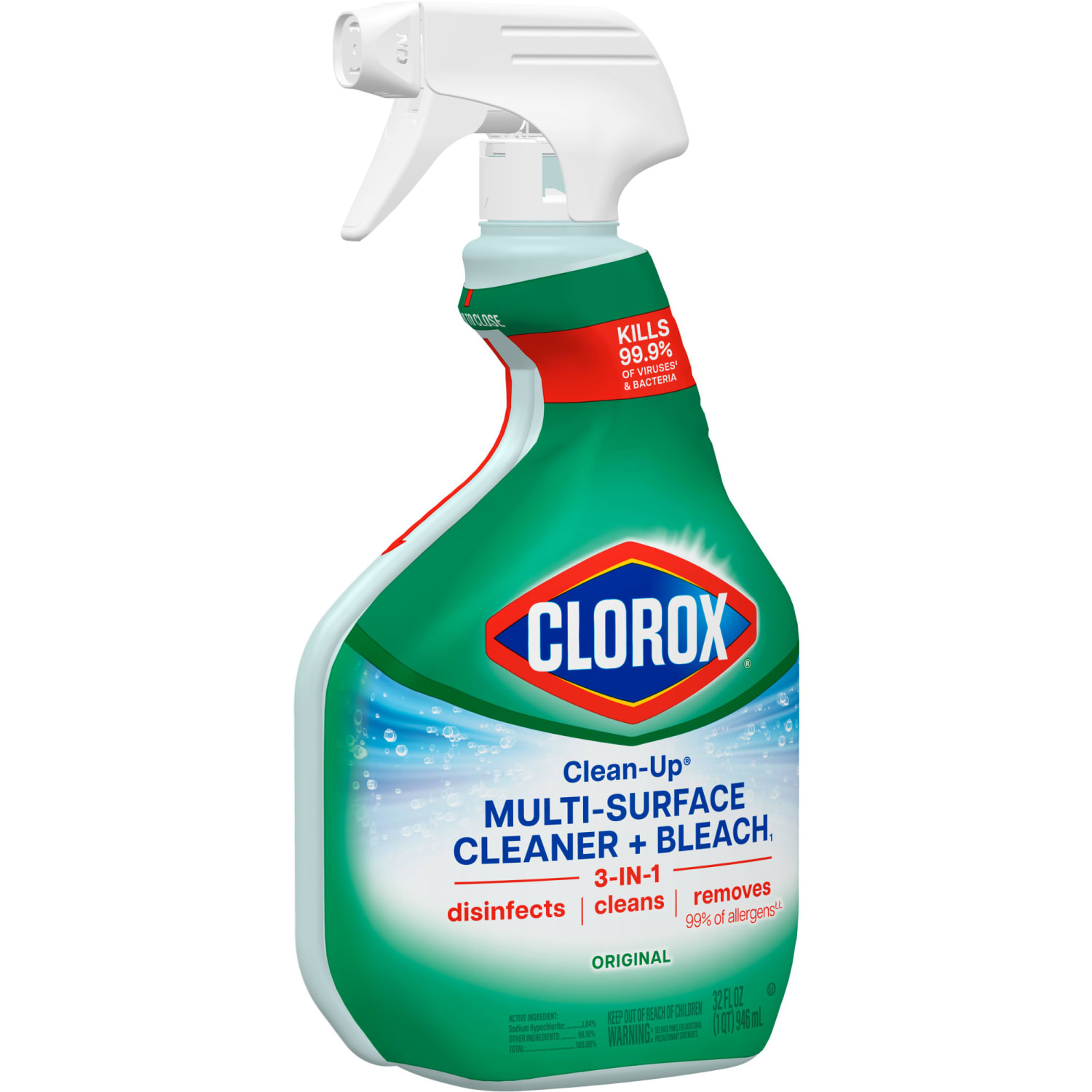 Clorox Clean-Up All Purpose Cleaner with Bleach, Spray Bottle, Original, 32 Fluid Ounces - Image 3