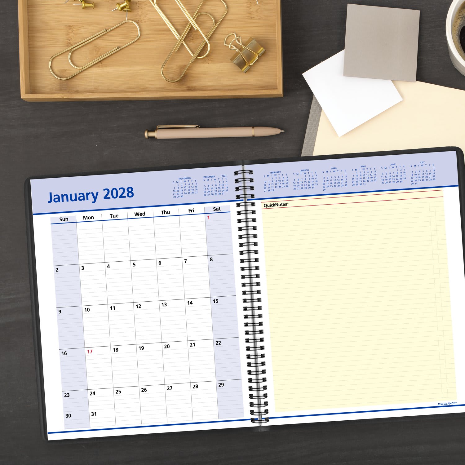 AT-A-GLANCE QuickNotes 2027 Weekly Monthly Appointment Book Planner, Black, Large, 8in x 10in - Image 4