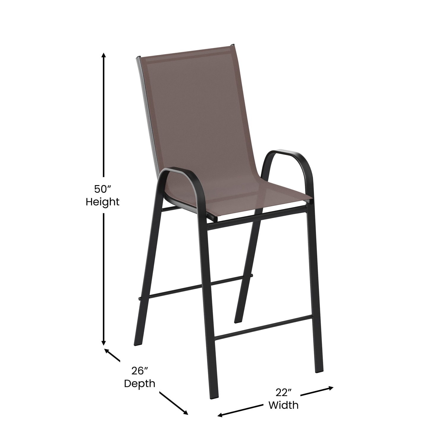 Flash Furniture Brazos Series Flex Comfort Outdoor Barstools With Backs And Metal Frames BrownBlack Set Of 2 Barstools PopularChairscom