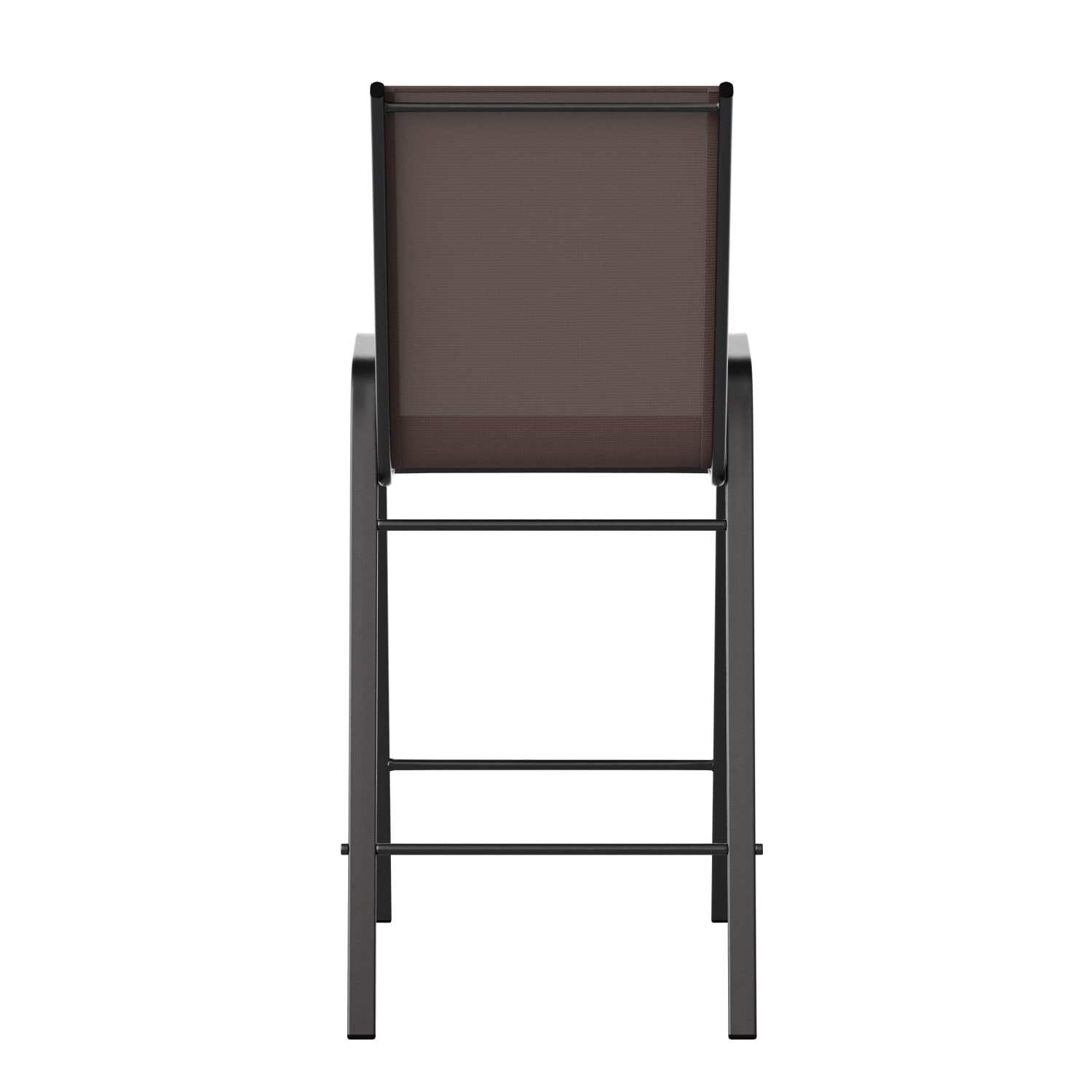 Flash Furniture Brazos Series Flex Comfort Outdoor Barstools With Backs And Metal Frames BrownBlack Set Of 2 Barstools PopularChairscom