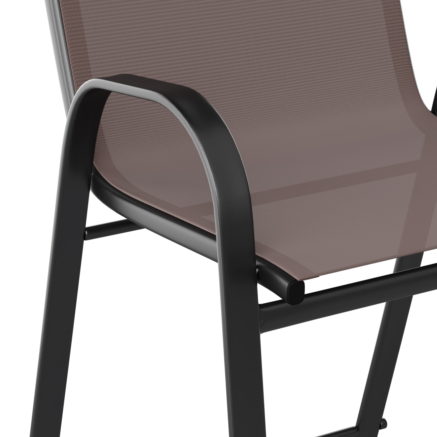 Flash Furniture Brazos Series Flex Comfort Outdoor Barstools With Backs And Metal Frames BrownBlack Set Of 2 Barstools PopularChairscom