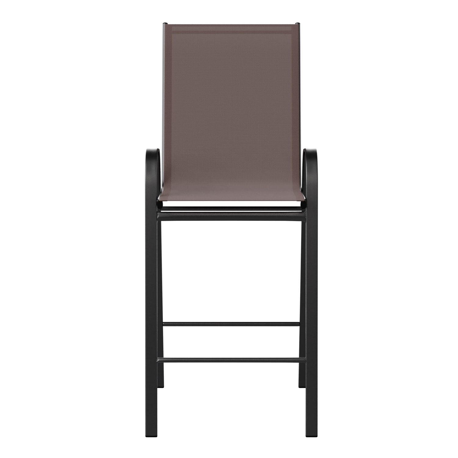 Flash Furniture Brazos Series Flex Comfort Outdoor Barstools With Backs And Metal Frames BrownBlack Set Of 2 Barstools PopularChairscom