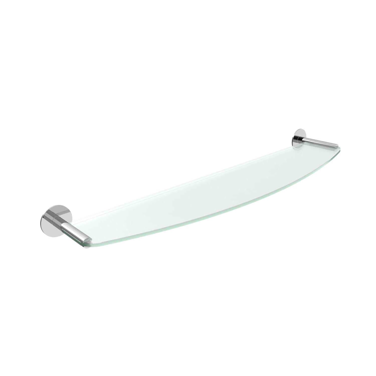 Wingits MODERN Elegance CONTOUR Glass Shelf, 24-1/4in, Brushed Nickel/Clear, Total Qty 1