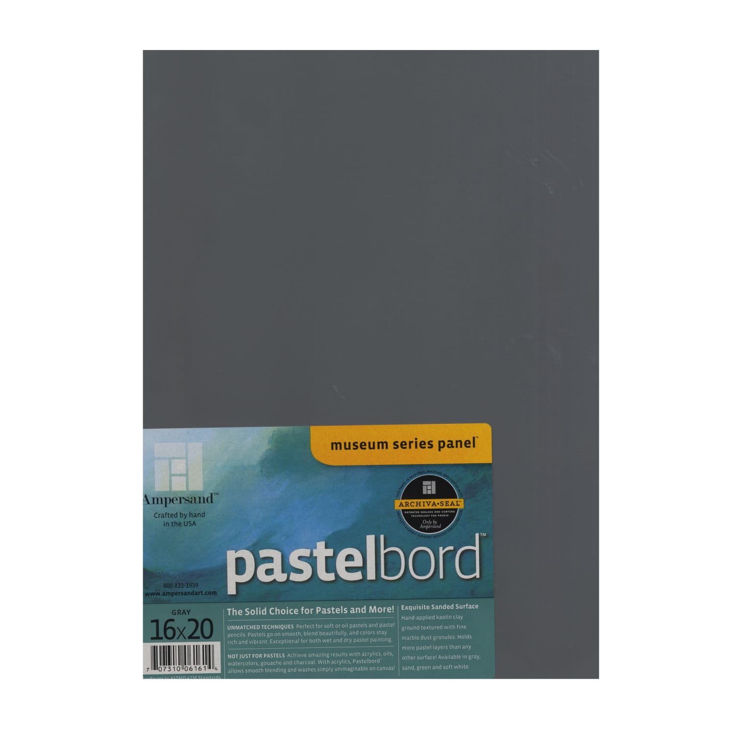 Ampersand Pastelbord, 16in x 20in, Gray