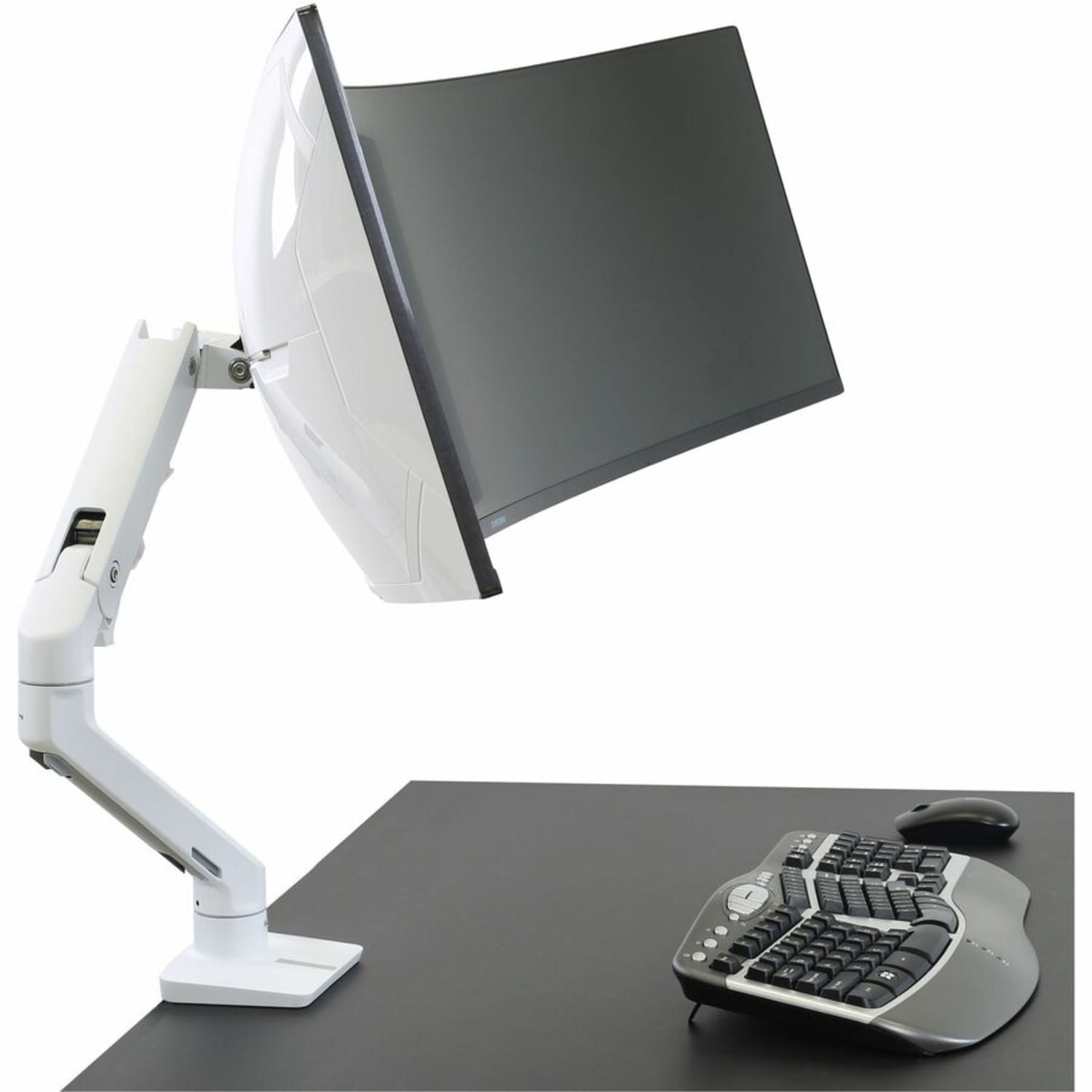 Ergotron Mounting Pivot for Monitor, Curved Screen Display, Mounting Arm - White - 1 Display(s) Supported - 49in Screen Support - 42 lb Load Capacity - 75 x 75, 100 x 100 - Image 4