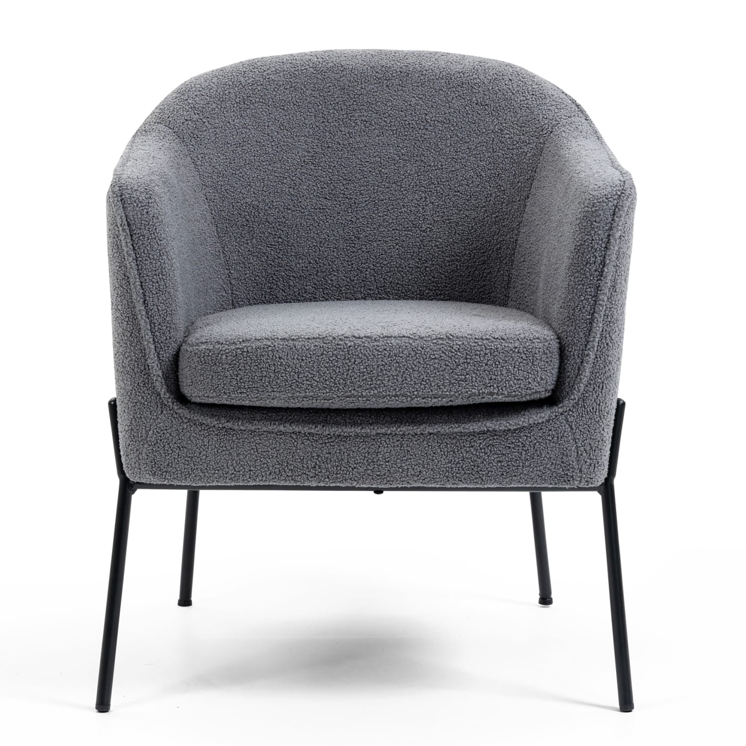 Glamour Home Ayame Boucle Fabric Accent Chair, Gray/Black - Image 5