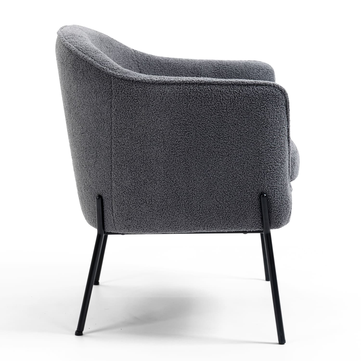 Glamour Home Ayame Boucle Fabric Accent Chair, Gray/Black - Image 6
