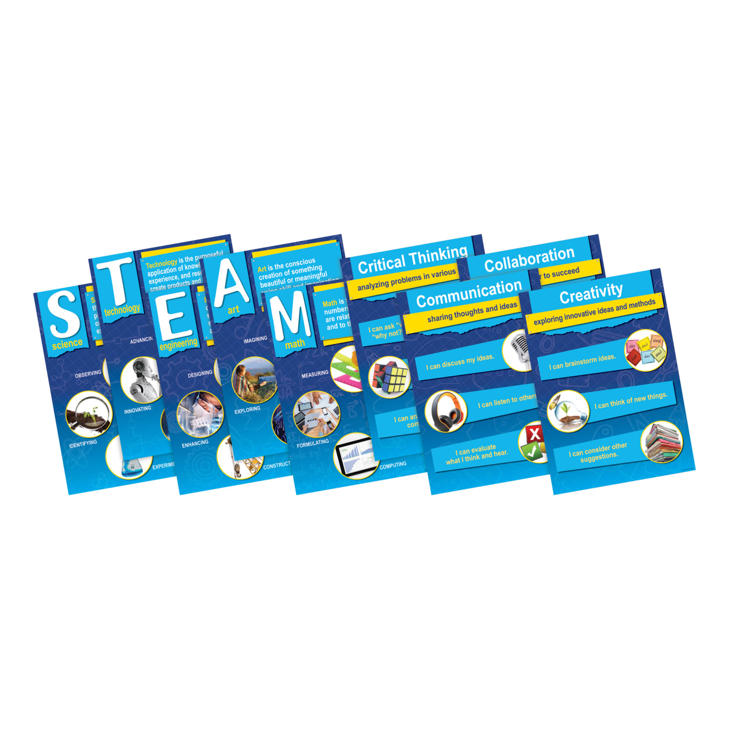 Barker Creek 9-Piece STEM/STEAM Poster Set, 19in x 13-3/8in, Multicolor, Kindergarten - College - Image 3