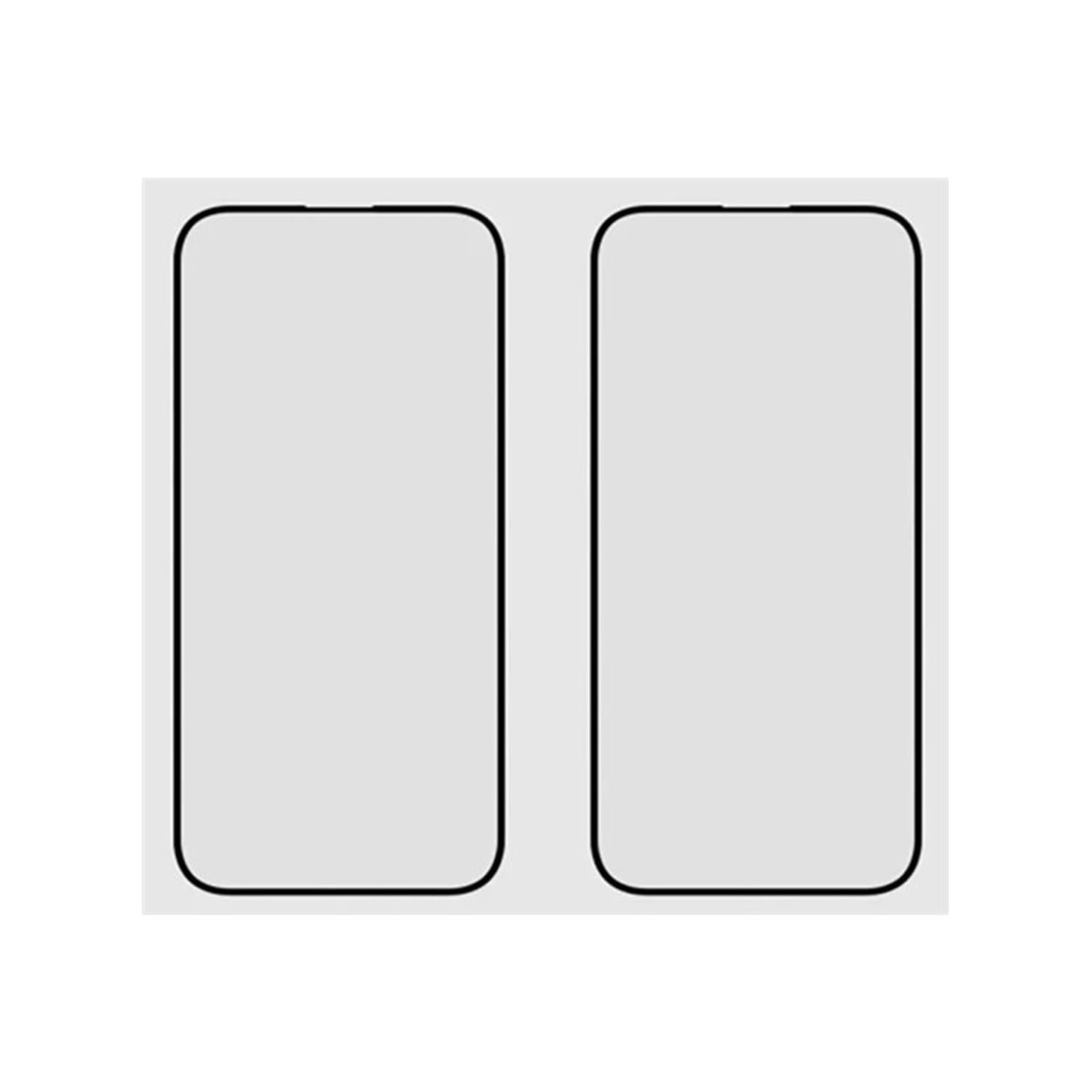 Peel - Screen protector for cellular phone - 3D - glass - frame color black (pack of 2) - for Apple iPhone 16 Pro Max